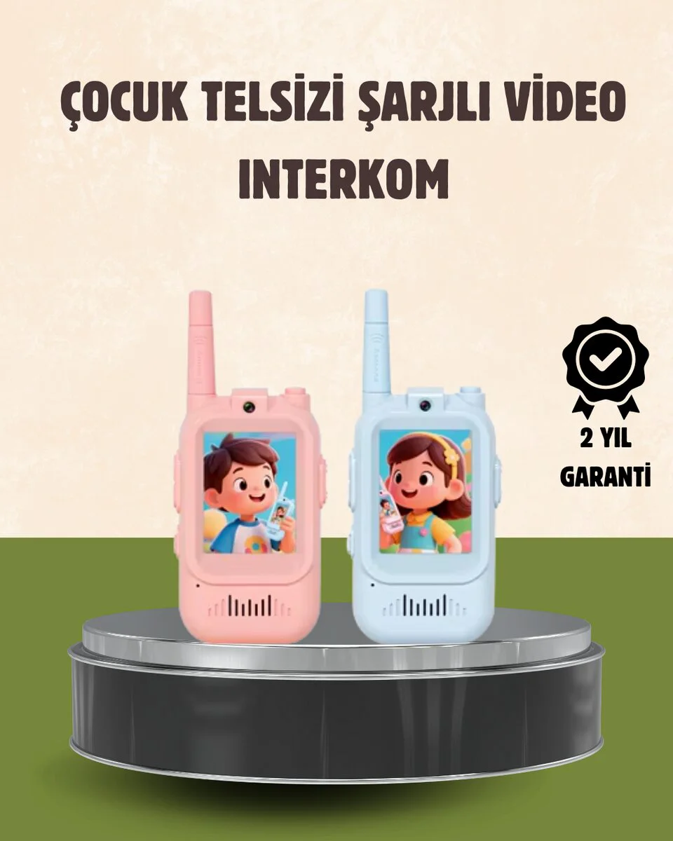 Görüntülü Walkie Talkie Çocuklar İçin Video İnterkomlu Oyuncak - 3 Yaş ve Üzeri Video Konuşan Telsiz