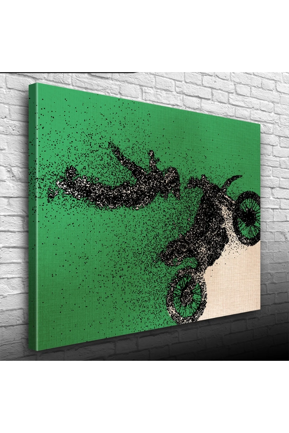 Gösteri yapan Motokrosçu Kanvas Tablo 50 x 70
