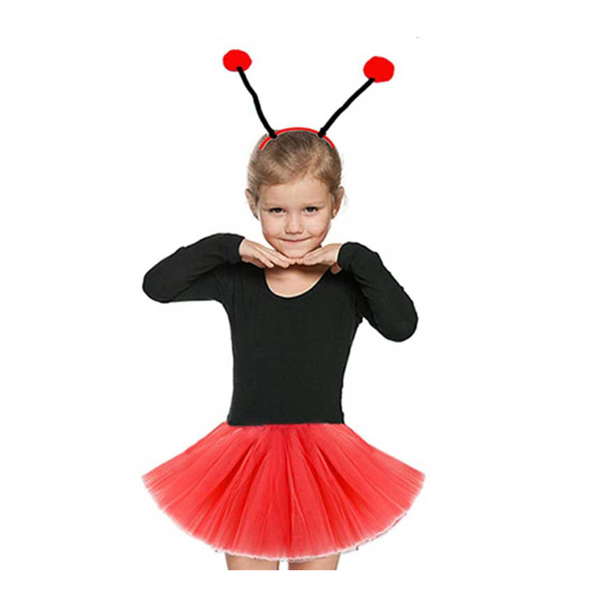 Gösteriler İçin Kırmızı Uğur Böceği Tütü Etek ve Kırmızı Uğur Böc