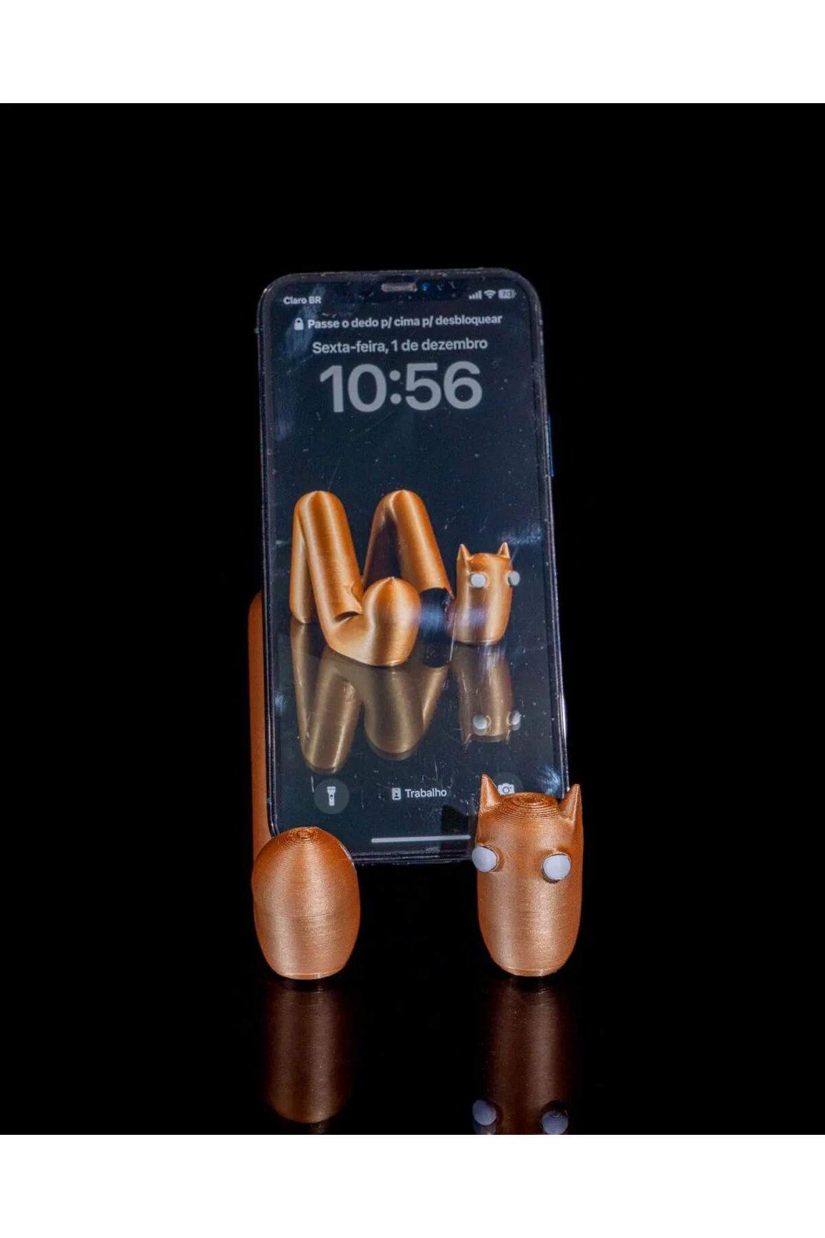 Goth Kedi Masaüstü Organizer 3'lü Masa Düzenleyici Kedi Kalemlik Kedi Telefon Standı SD Kartlık