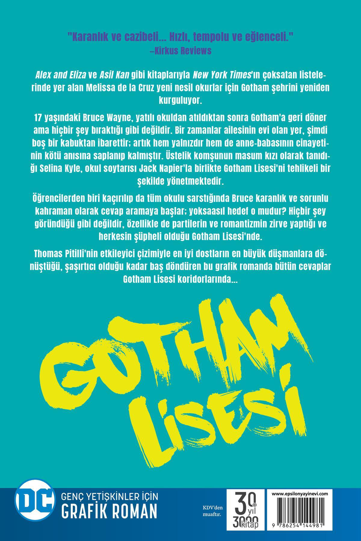 Epsilon Yayınevi Gotham Lisesi Melissa De La Cruz