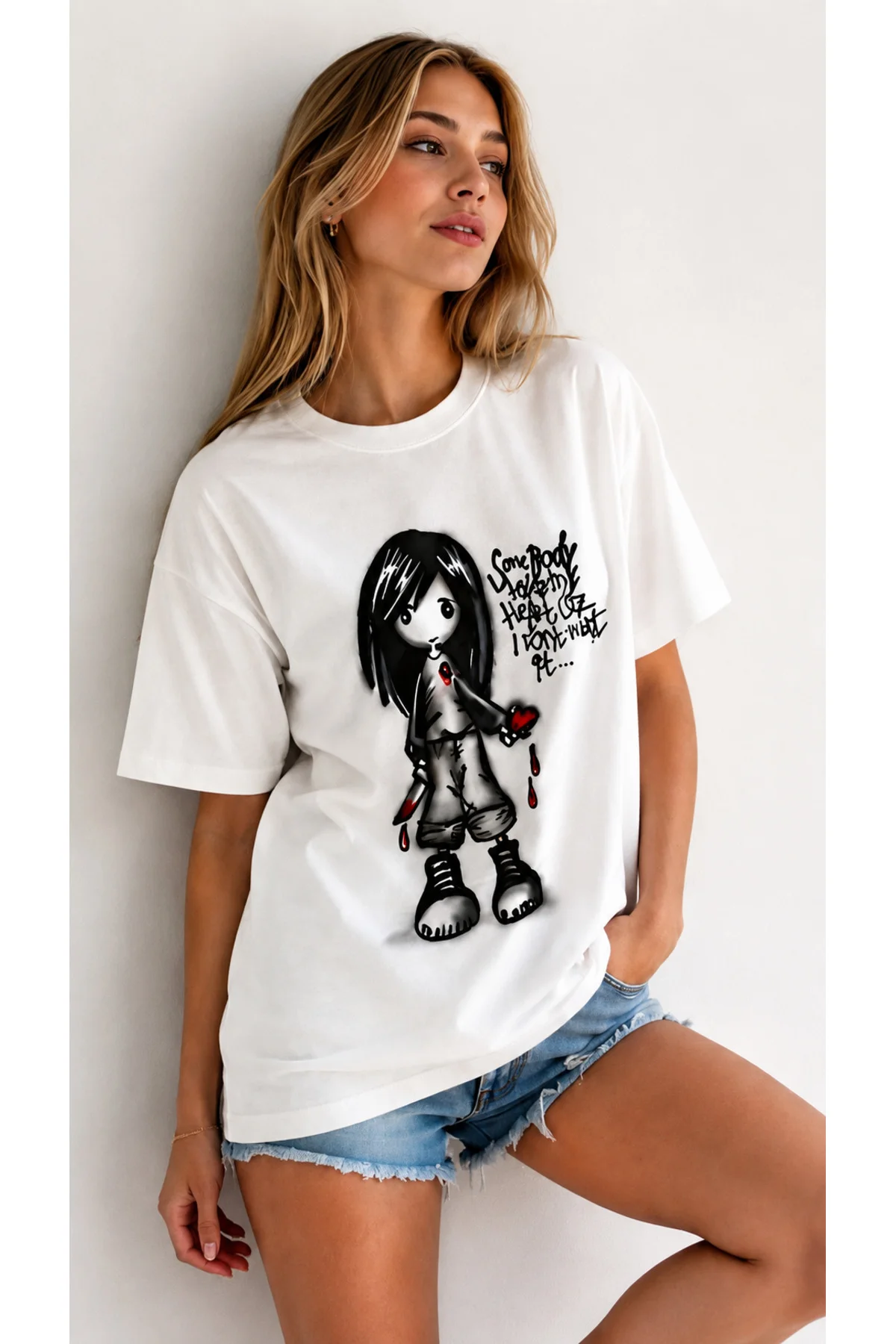 Gothic Girl Baskılı Beyaz Tişört Fiyatı, Yorumları ve Özellikleri