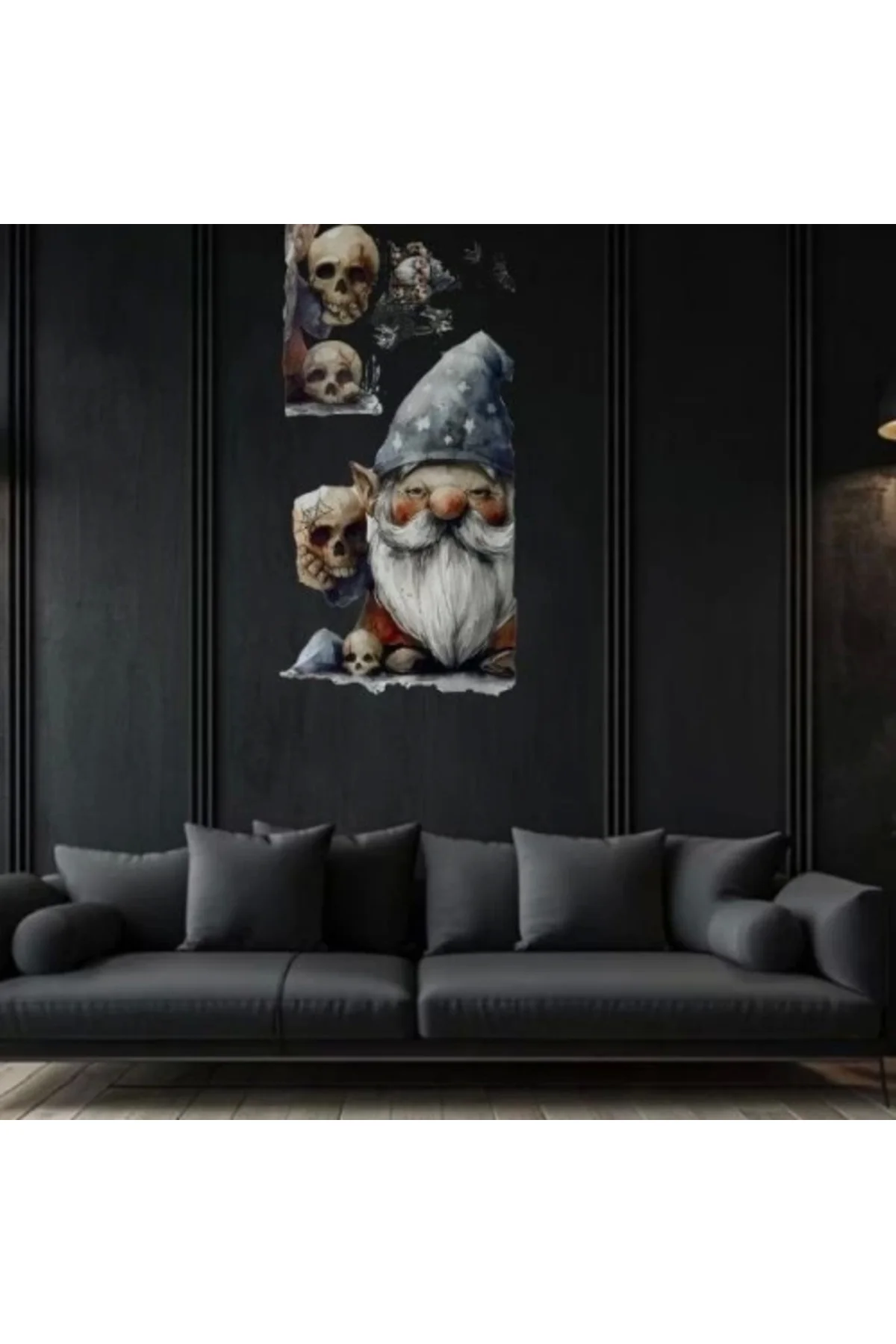 Gotik Cüce ve Kafatası Halloween Duvar Sticker Seti