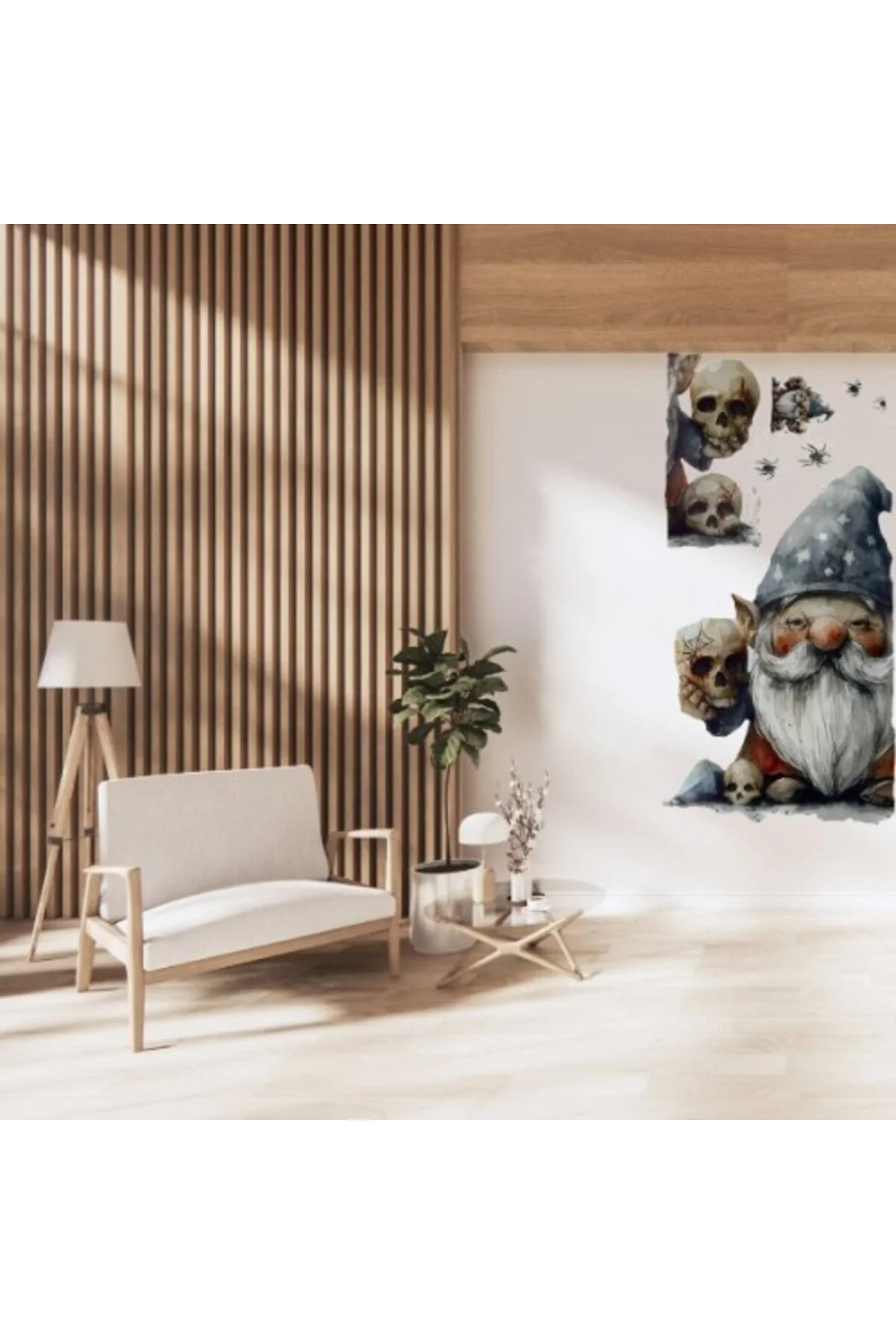 Gotik Cüce ve Kafatası Duvar Sticker Seti