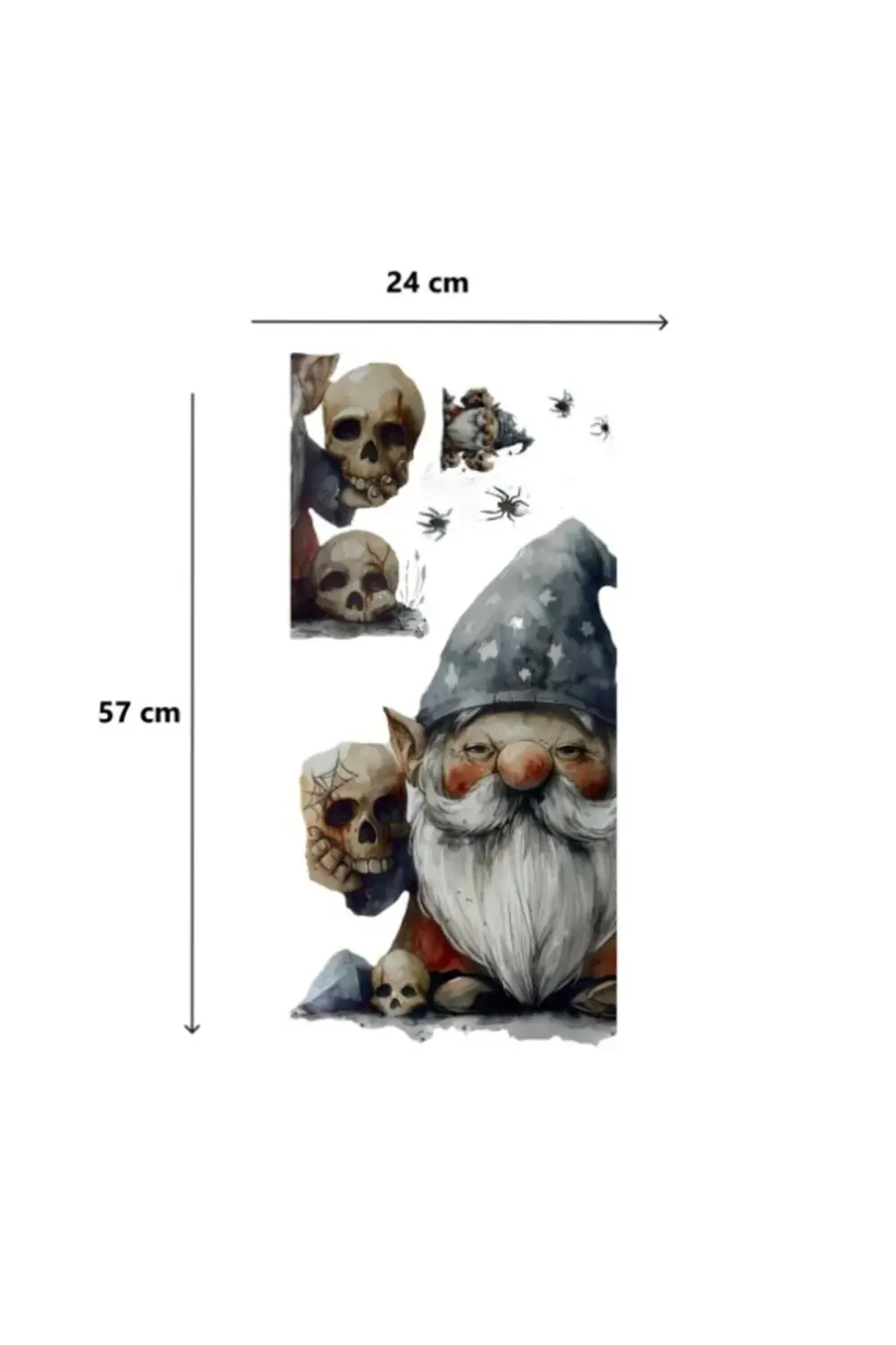 Gotik Cüce ve Kafatası Duvar Sticker Seti