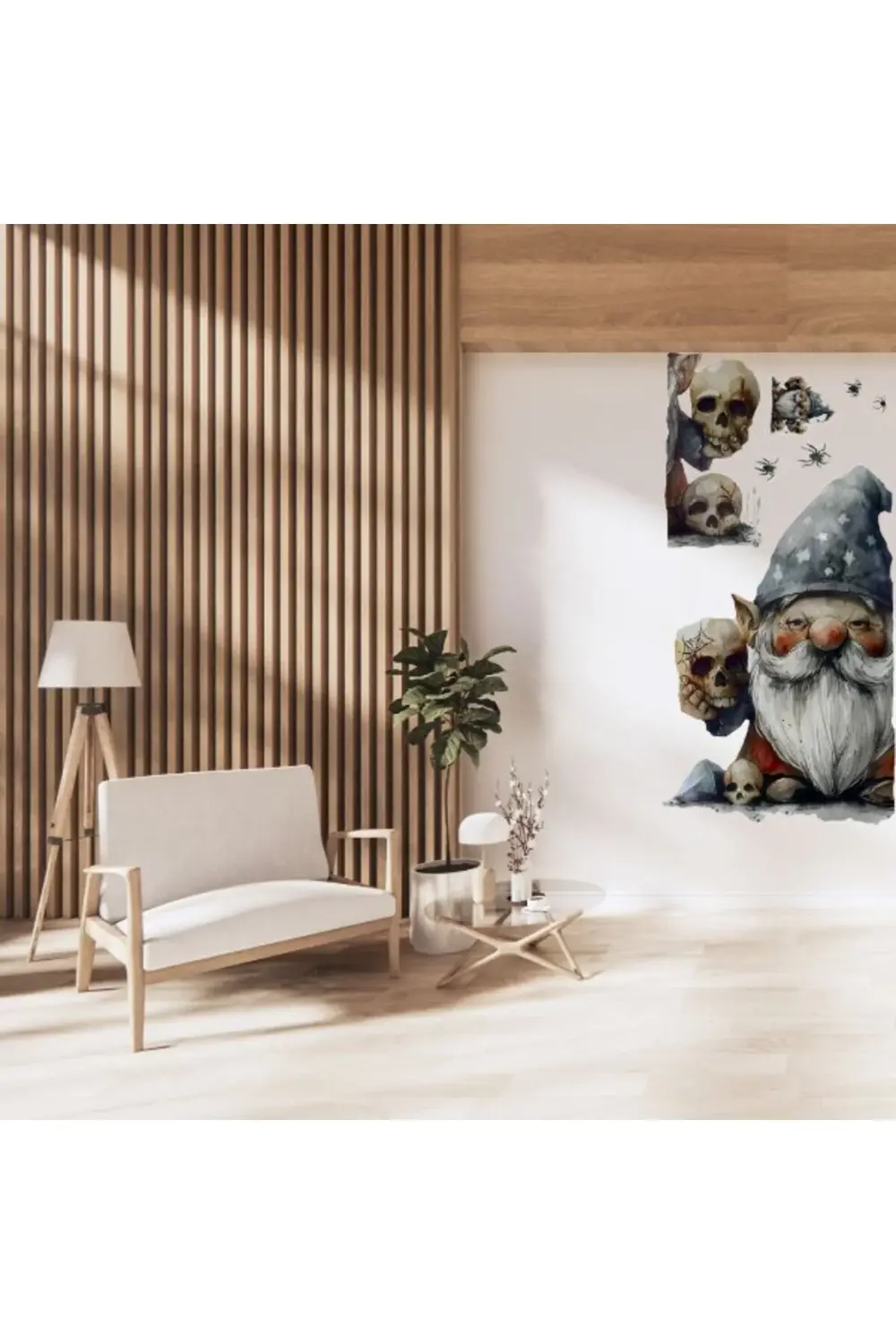 Gotik Cüce ve Kafatası Duvar Sticker Seti