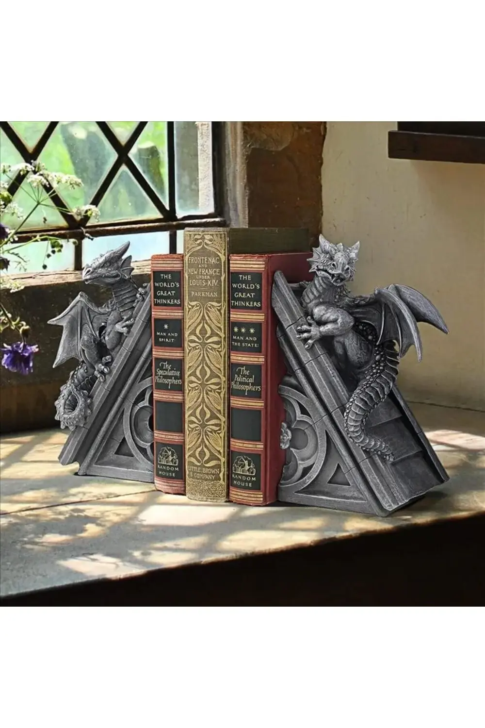 Gotik Ejderhası Şeklinde Kitap Desteği, Ölçüler: 12,5 x 4 x 20,5