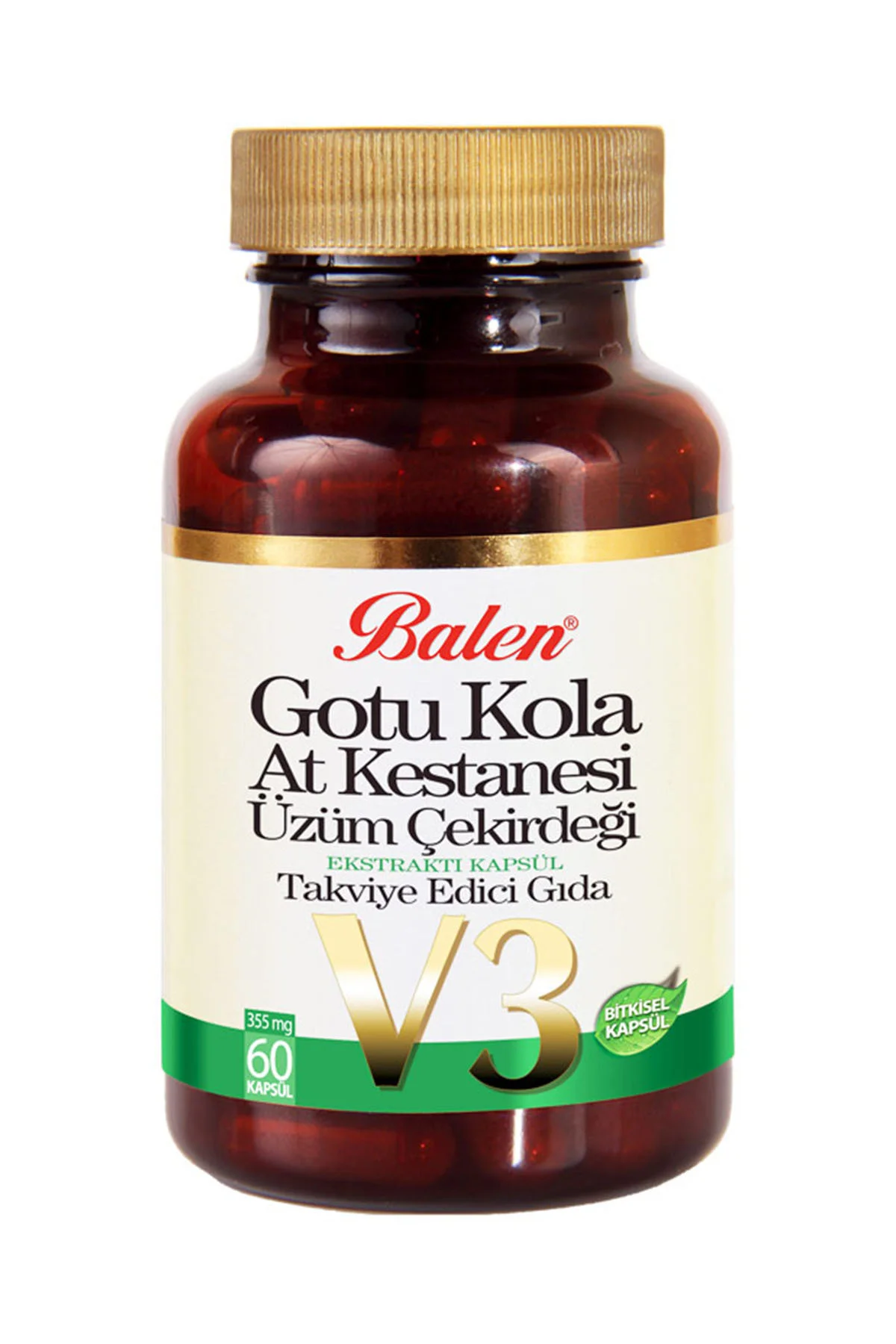 Gotu Kola-at Kestanesi-üzüm Çekirdeği 355 Mg 60 Kapsül