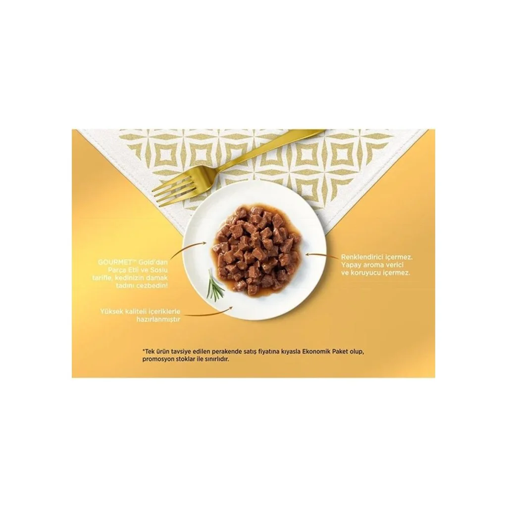 Gourmet Gold PARÇA ETLİ KARIŞIK Konserve Kedi Maması 8 li Box 8x8