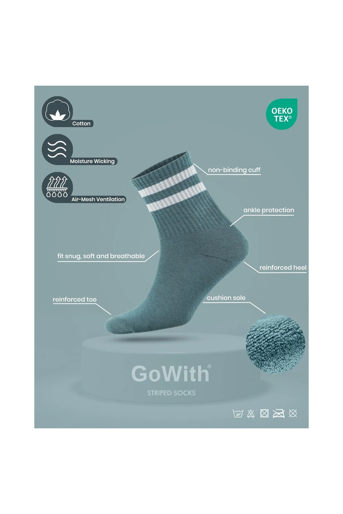 GoWith 3'lü-4'lü Pamuklu Renkli Çizgili Fitilli Kolej Spor Kadın GoWith 3'lü-4'lü Pamuklu Renkli Çizgili Fitilli Kolej Spor Kadın