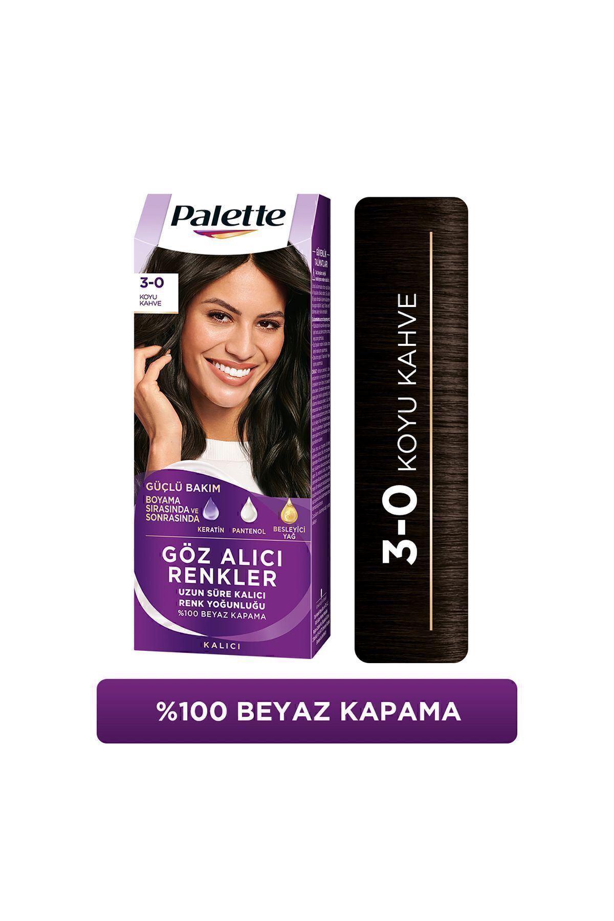 Palette Göz Alıcı Renkler Saç Boyası 3-0 Koyu Kahve