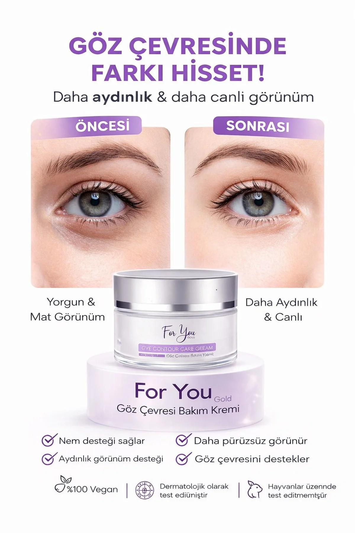 Göz Altı Torba, Morluk & Koyu Halka Karşıtı Yoğun Nemlendirici Gö