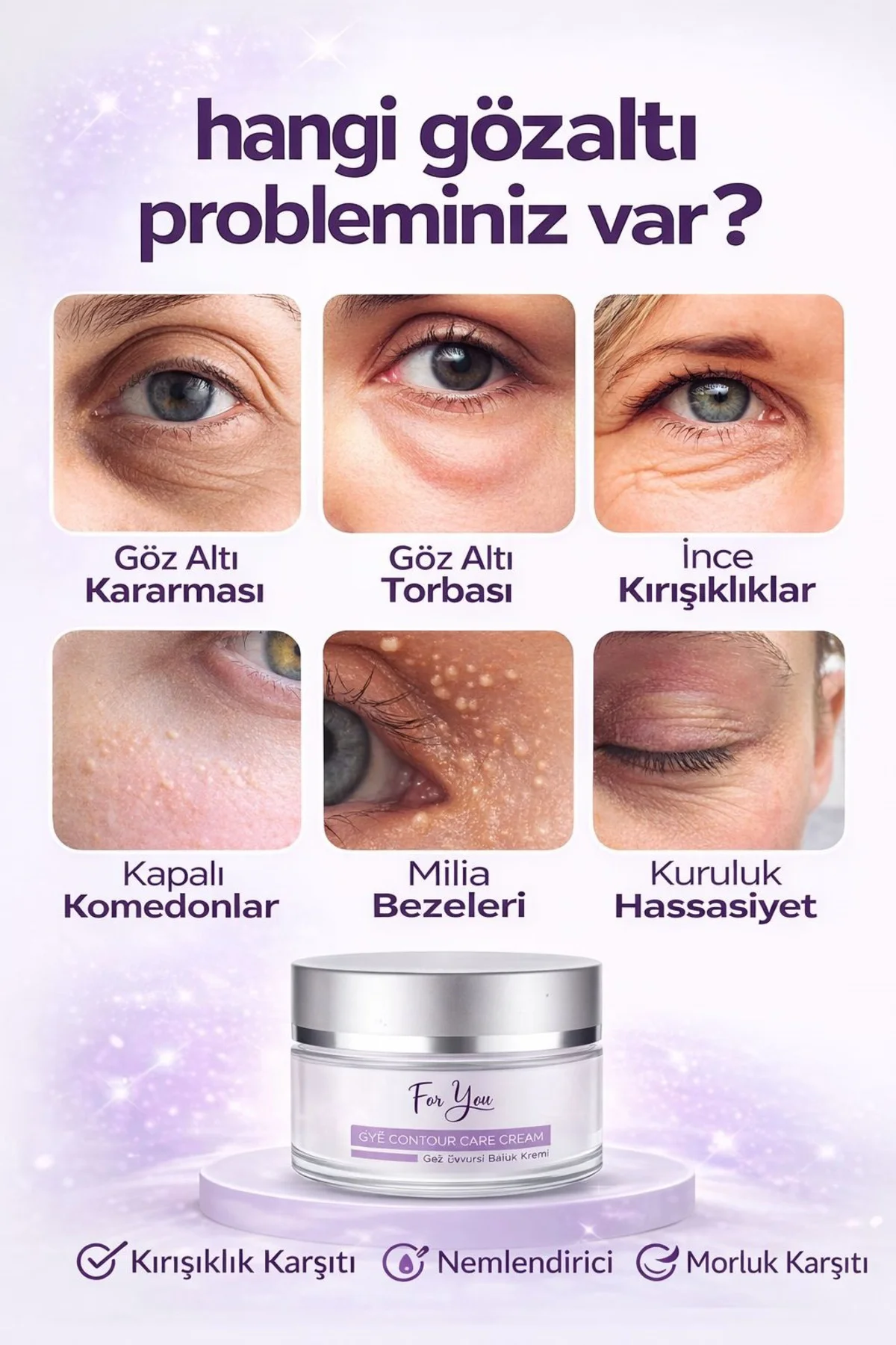 Göz Altı Torba, Morluk & Koyu Halka Karşıtı Yoğun Nemlendirici Gö