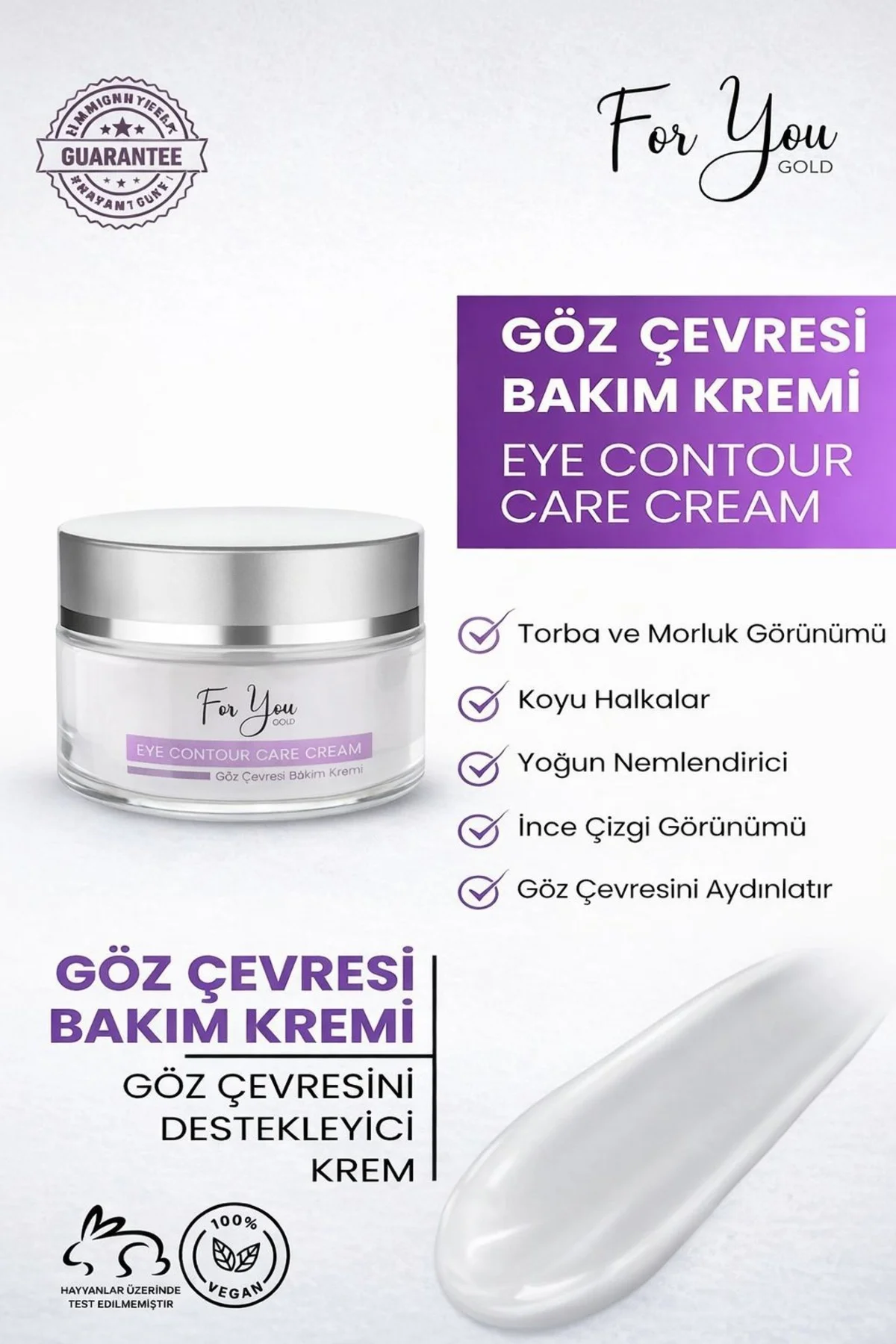 Göz Altı Torba, Morluk & Koyu Halka Karşıtı Yoğun Nemlendirici Gö