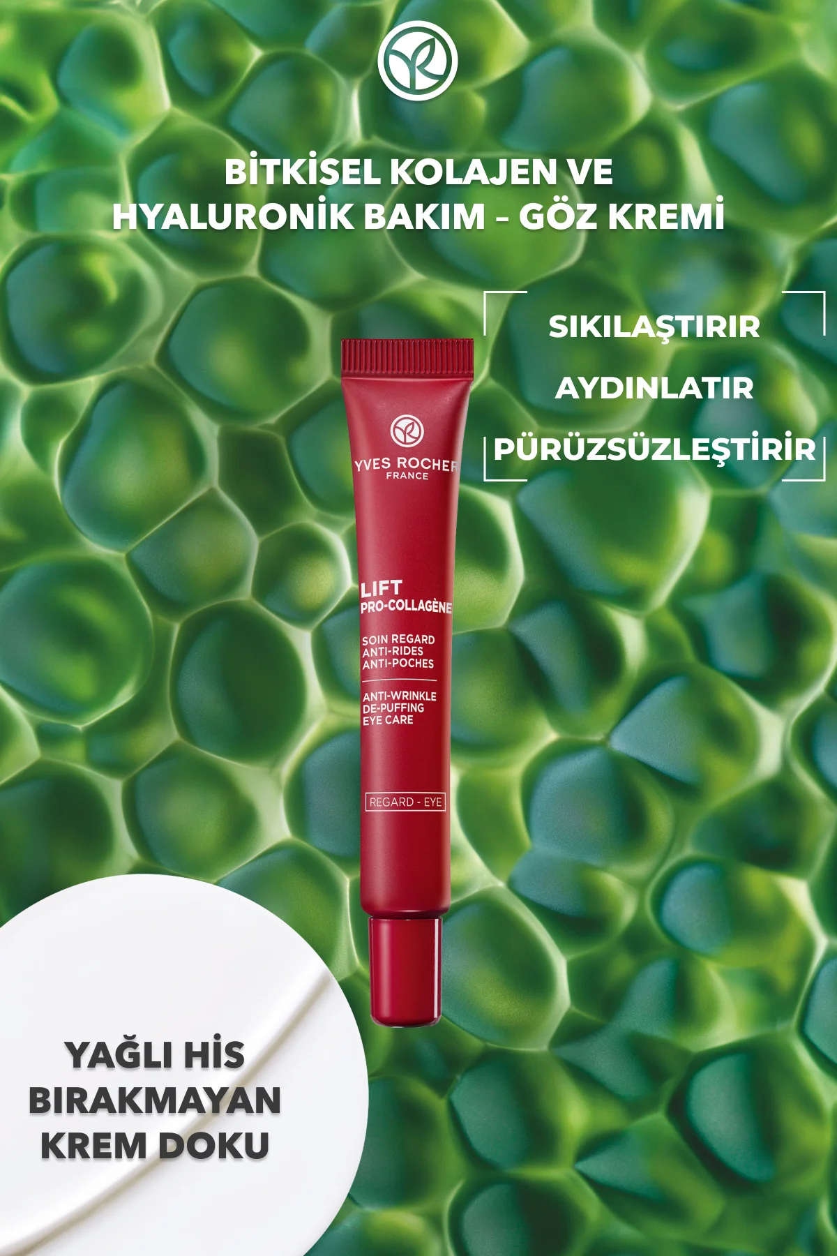 Göz Kremi-Sıkılaştırıcı,Dolgunlaştırıcı Bitkisel Kolajen ve Hyalu