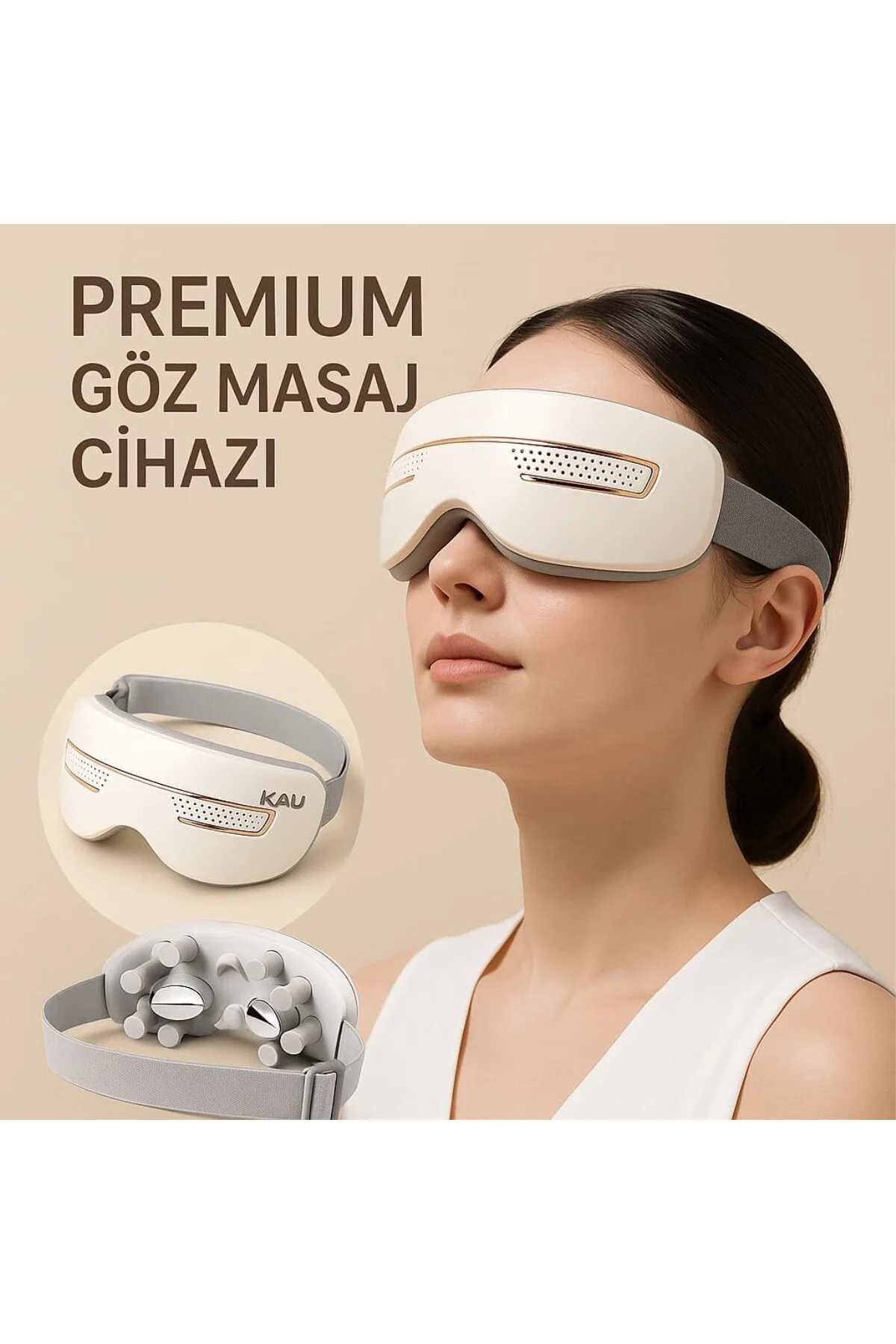 Göz Masaj Aleti taşınabilir, ısıtmalı, soğutmalı, bluetooth, akap