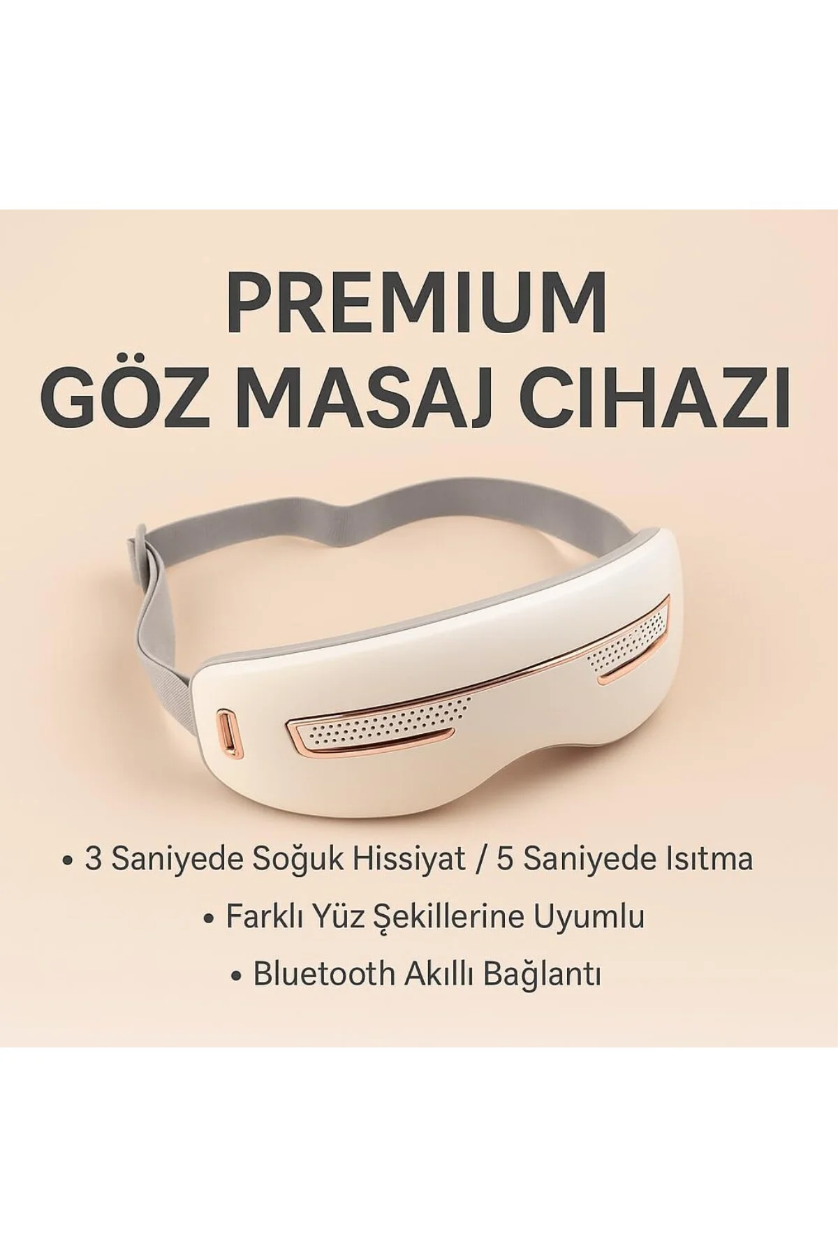Göz Masaj Aleti taşınabilir, ısıtmalı, soğutmalı, bluetooth, akap