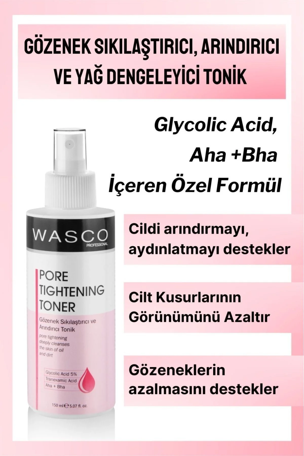 Gözenek Sıkılaştırıcı, Arındırıcı Ve Yağ Dengeleyici Tonik 150 Ml