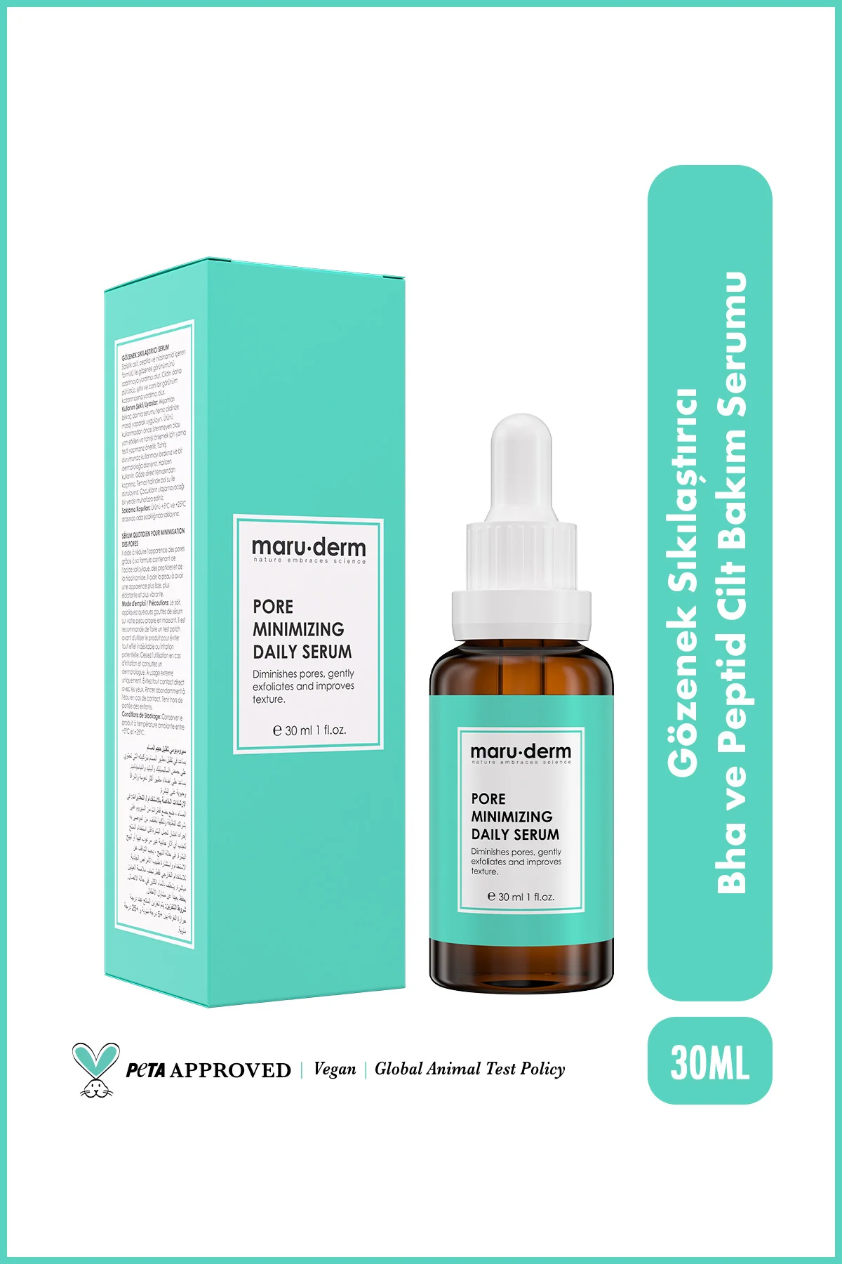 Gözenek Sıkılaştırıcı Bha Ve Peptit Cilt Bakım Serumu 30 ML