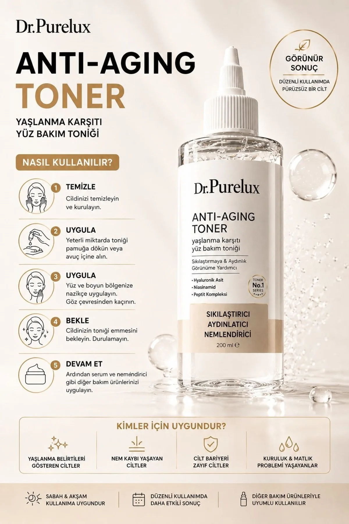 Gözenek Sıkılaştırıcı Yüz Toniği 200 ML | Glikolik Asit & Salisil