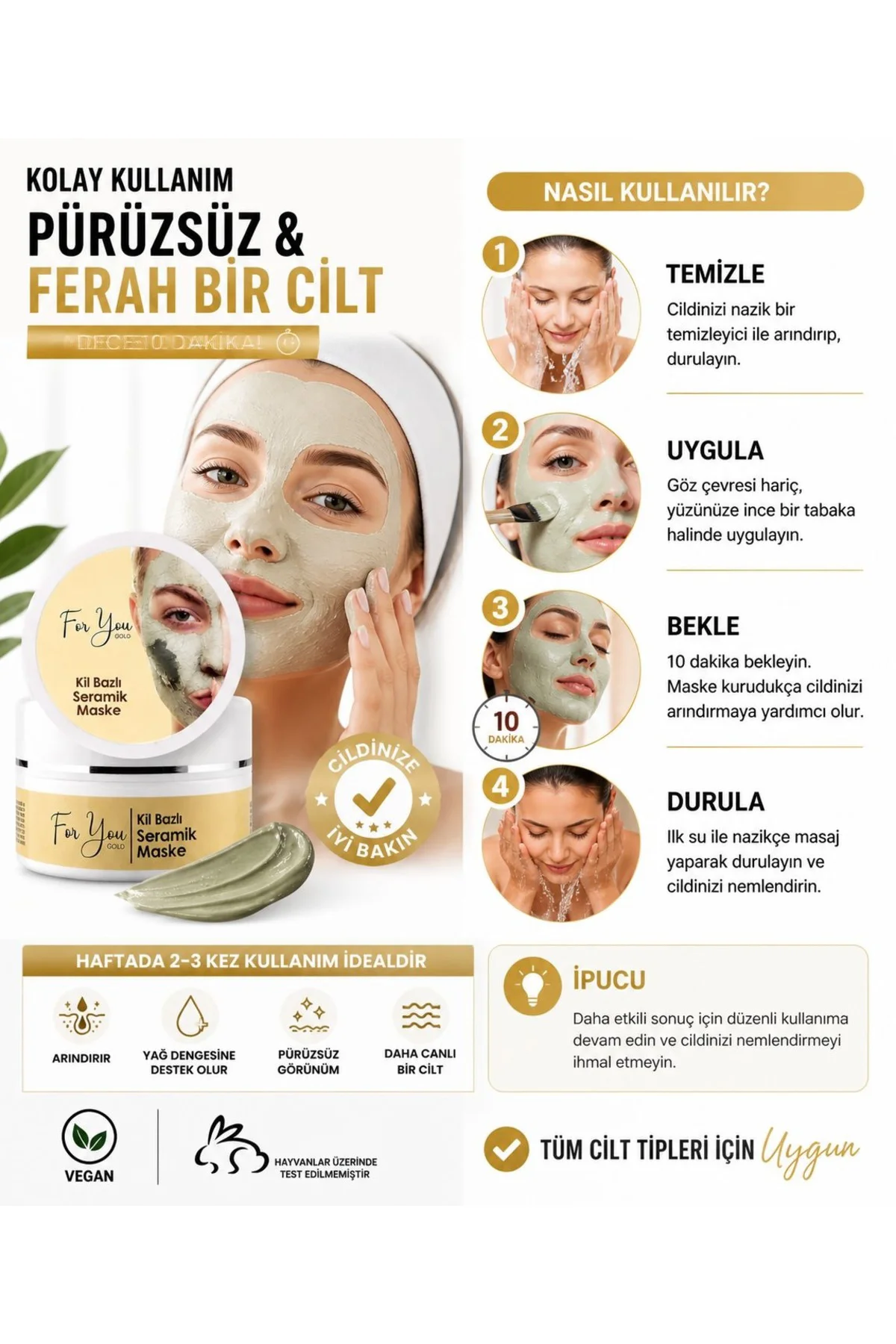 Gözenek Sıkılaştırıcı, Akne-sivilce Karşıtı, Cilt Sıkılaştırıcı, 