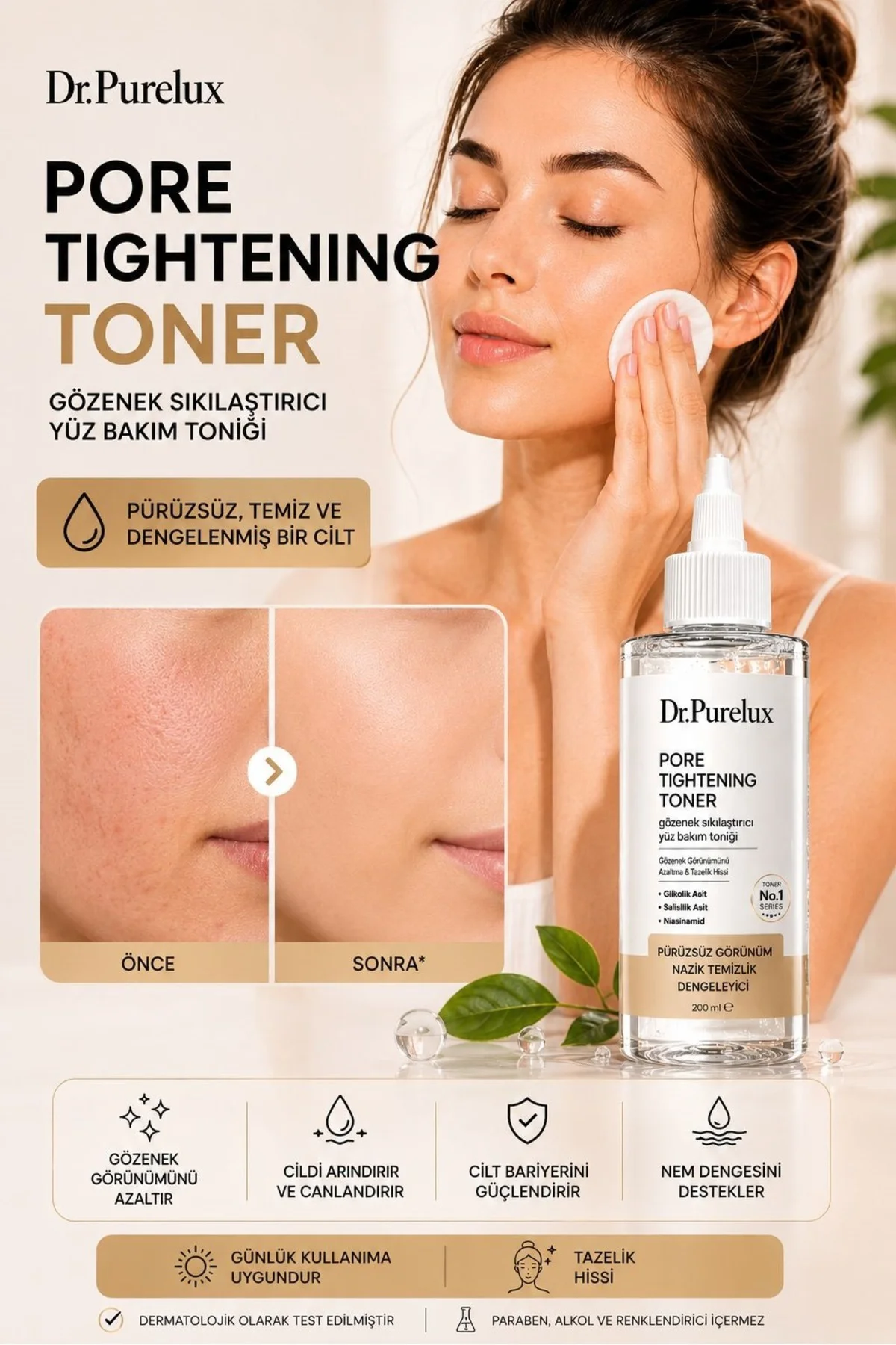 Gözenek Sıkılaştırıcı Yüz Toniği 200 ML | Glikolik Asit & Salisil