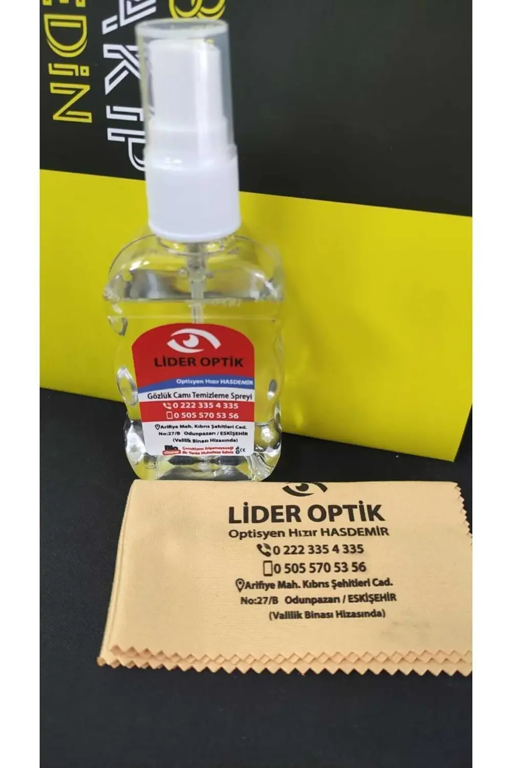 Gözlük, (2 ADET BEZ 2 ADET SOLÜSYON) Ekran Temizleme Spreyi 50ml