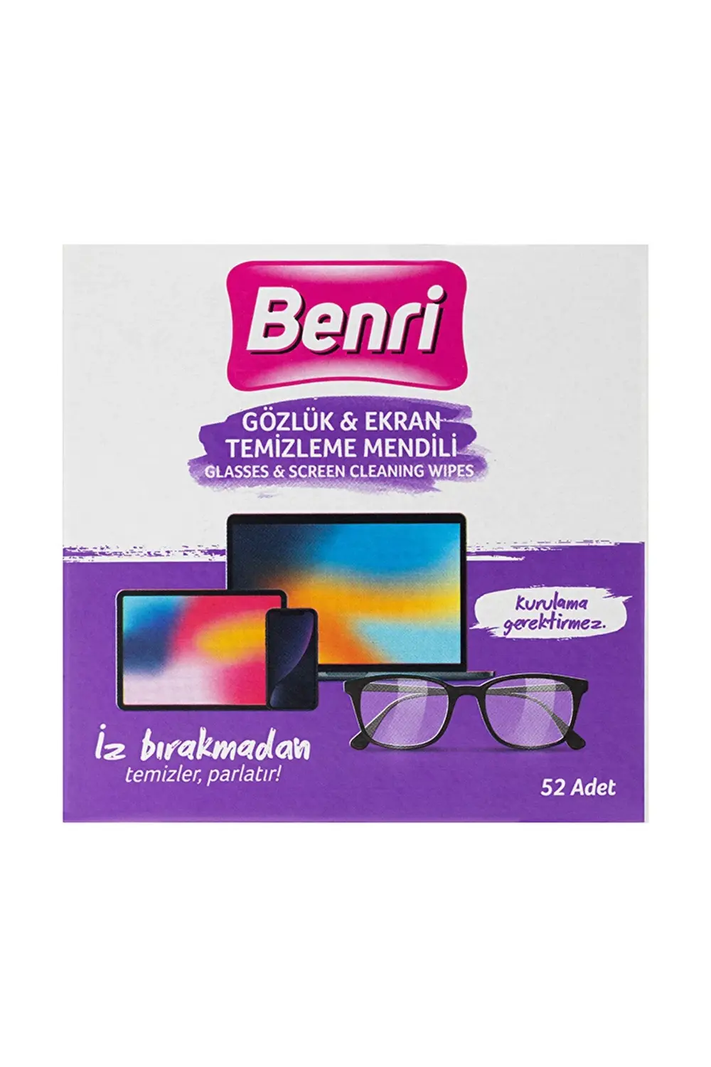 Gözlük & Ekran Temizleme Mendili 52'li