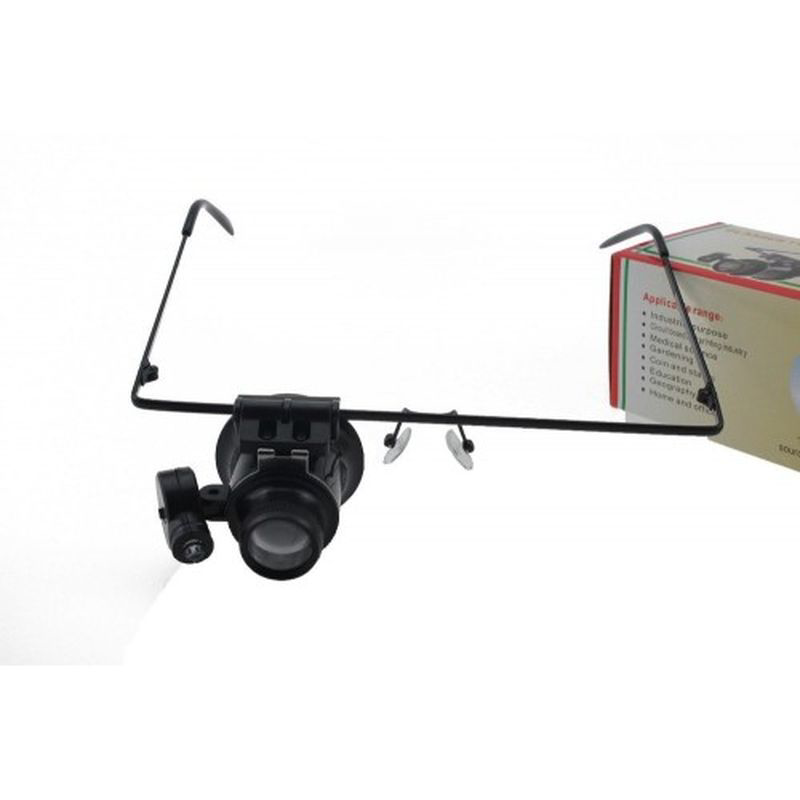 Evimdeyokyok Gözlük Model 20X16mm Optik Lens Led İşik Monoküler Büyüteç Tdrtr