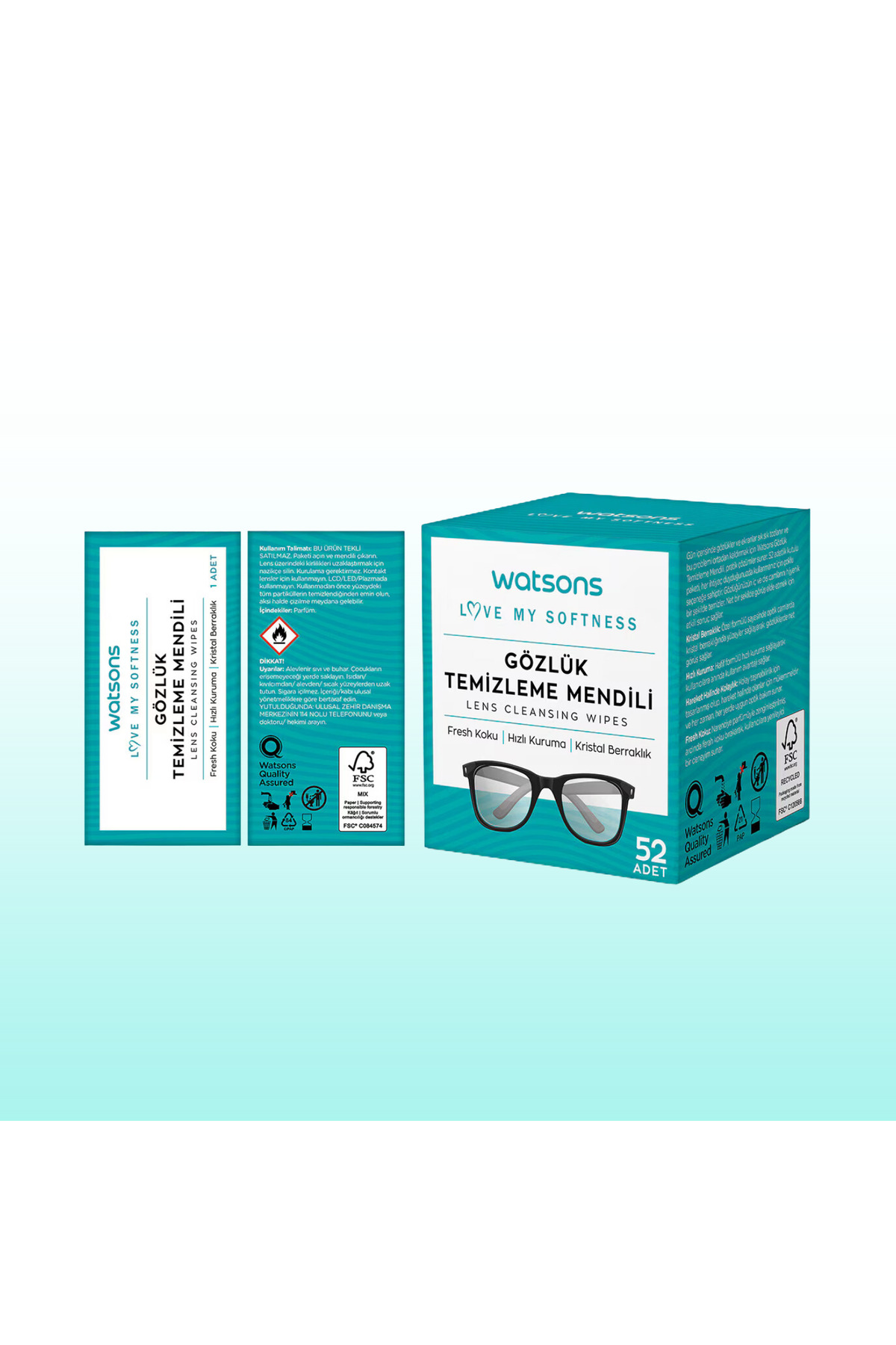 Gözlük Temizleme Mendili 52 Adet x 2 adet