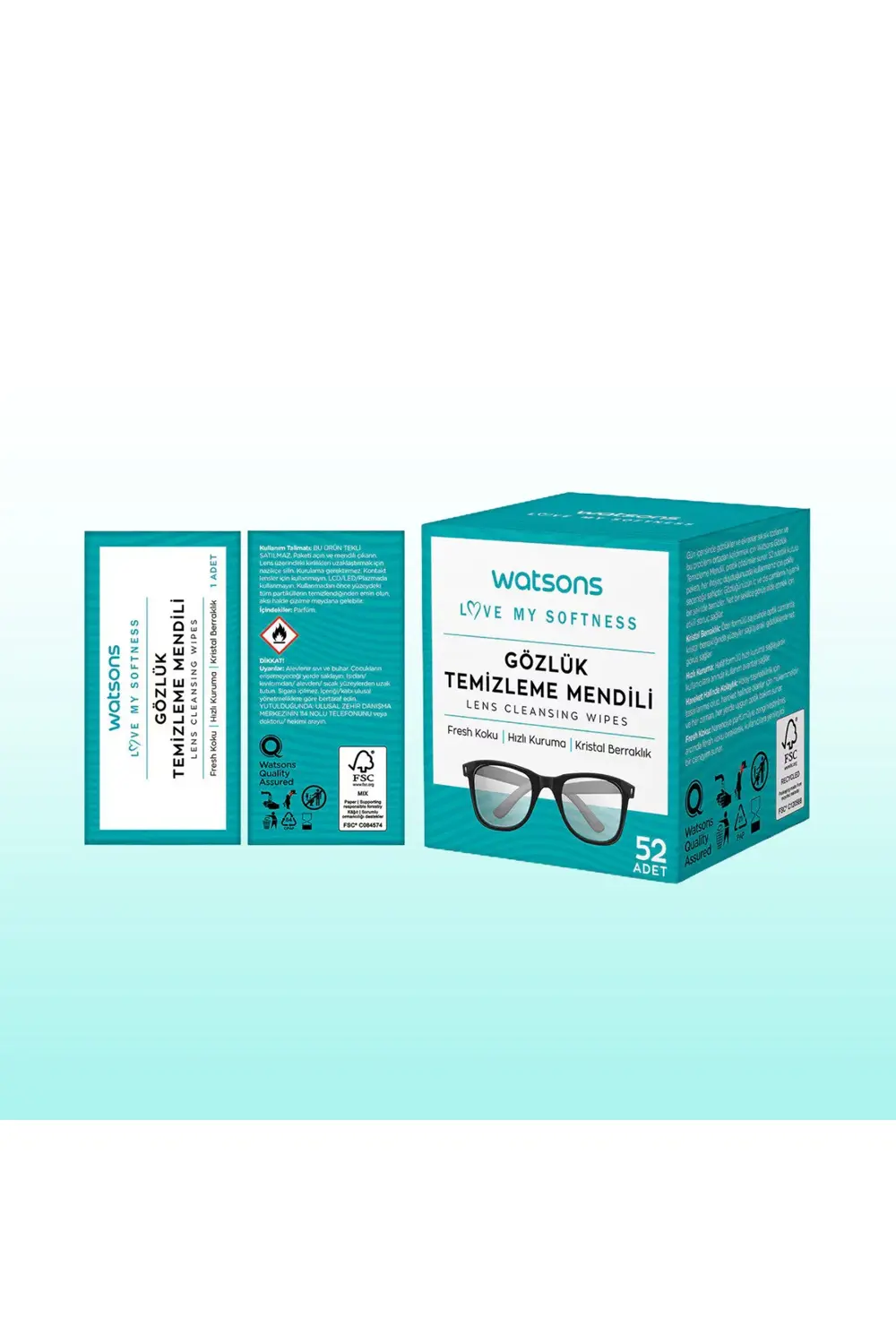Gözlük Temizleme Mendili 52 Adet x 2 adet