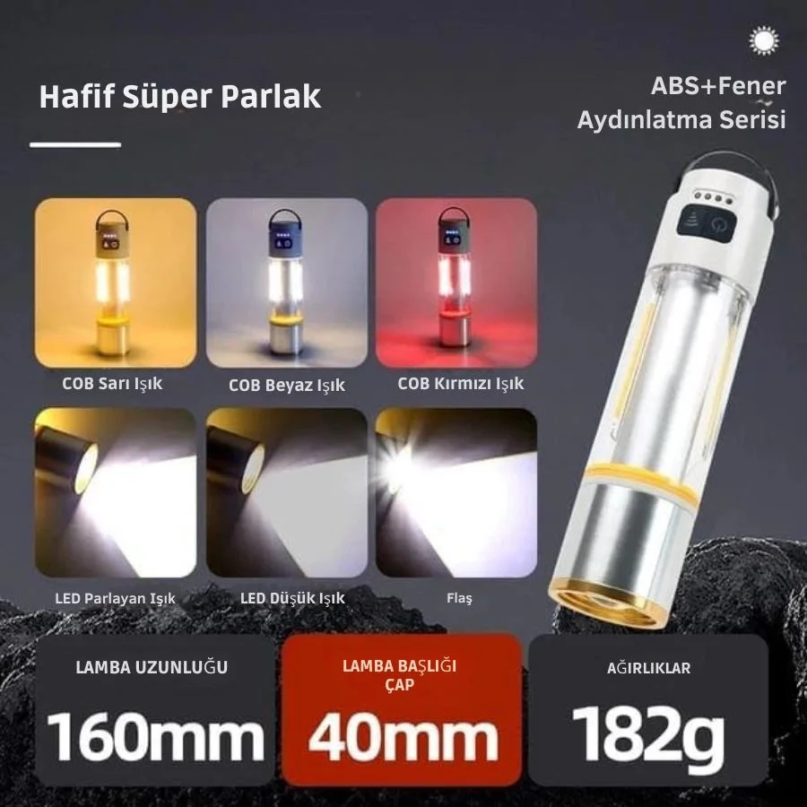 GP-222 Çok Fonksiyonlu Kamp Lambası 1000 Lümen | Mıknatıslı Şarjlı Outdoor Fener Fiyatı, Yorumları ve Özellikleri