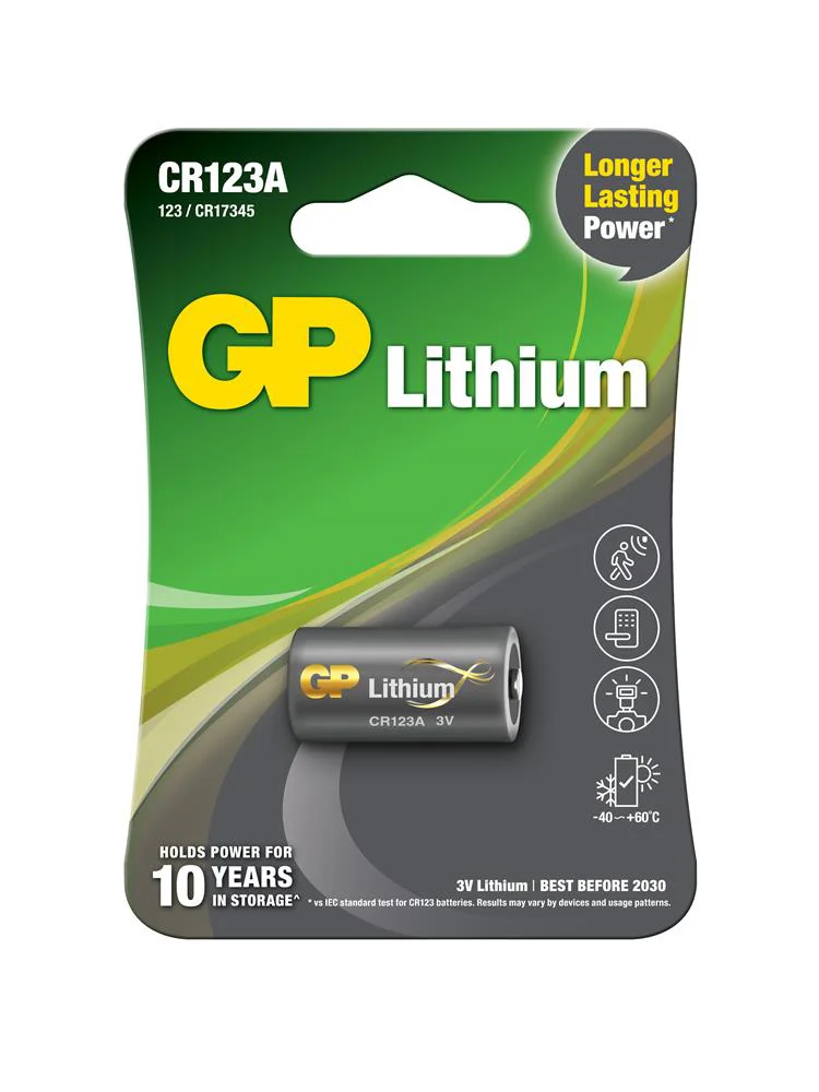 GP CR123A 3V Lityum Tekli Paket Pil (GPCR123A-U1) Fotoğraf Makine