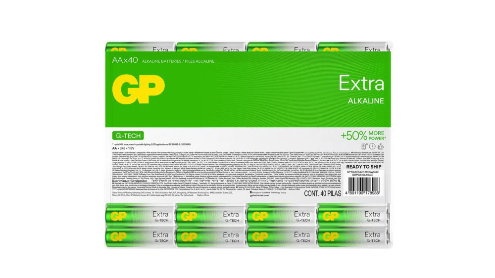 Gp R6 AA Boy Extra Alkalin Kalem Pil 40lı Paket GP15AXETA21-2ECSW