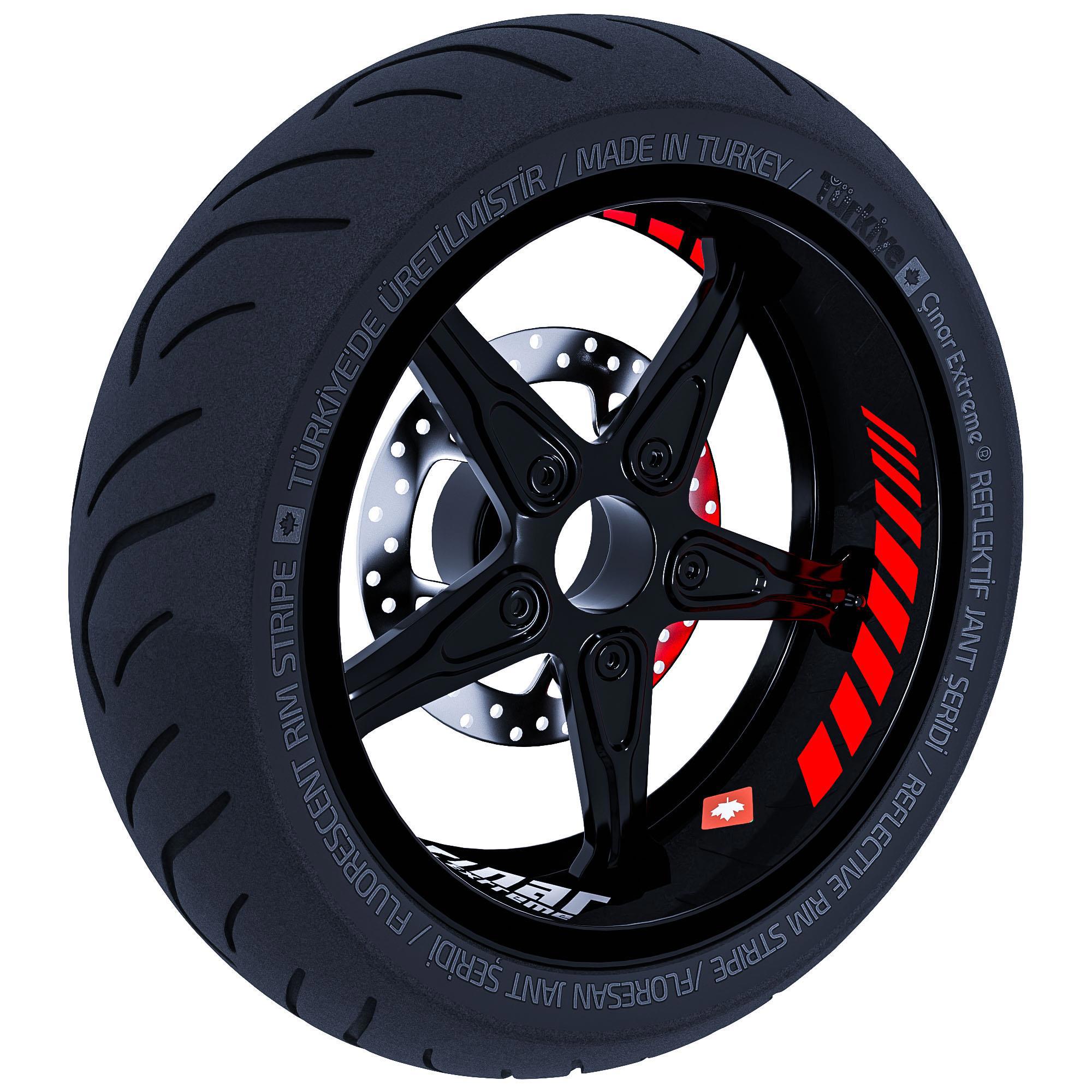 Gp Racing Bayrak Kırmızı İç Jant Şeridi Sticker Çınar Extreme 