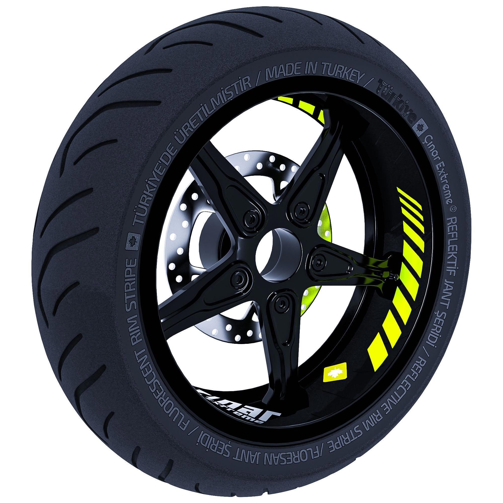 Gp Racing Floresan Sarı İç Jant Şeridi Sticker Çınar Extreme 