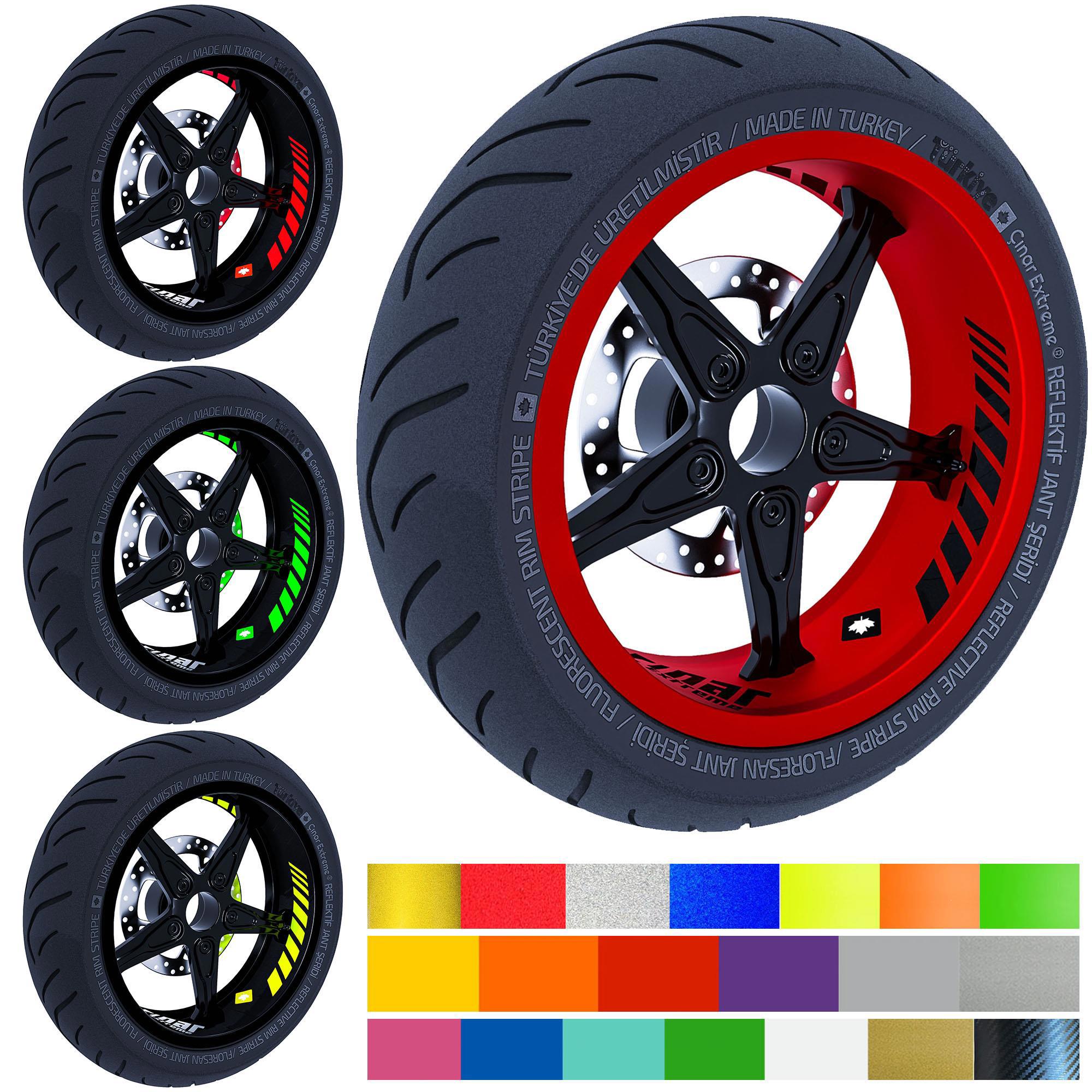 Gp Racing İç Jant Şeridi Sticker Reflektif, Floresan, Özel Renkle