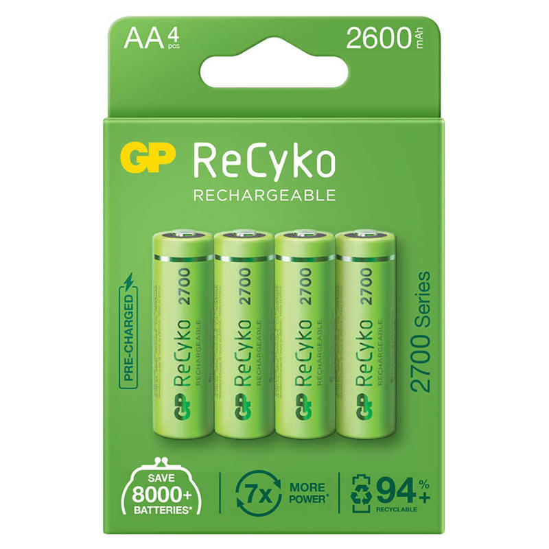 GP RECYKO AA 2600 MAH ŞARJLI 4LÜ PİL GP270AAHCE-2EB4 (GPRHC272E00 GP RECYKO AA 2600 MAH ŞARJLI 4LÜ PİL GP270AAHCE-2EB4 (GPRHC272E00