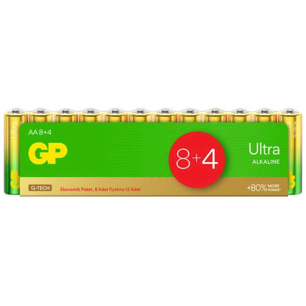 Gp Ultra Alkalin Aa Kalem Pil 12'li Paket