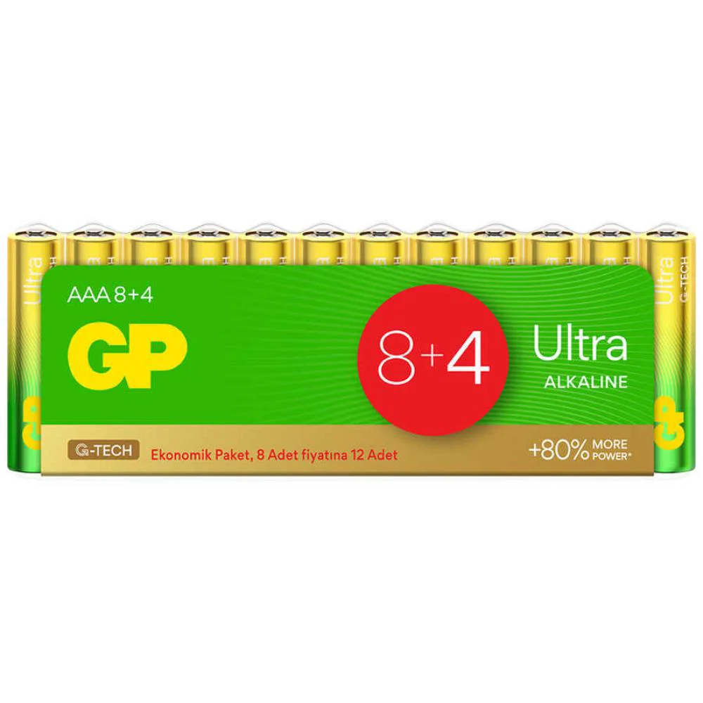 GP Ultra lin AAA İnce Kalem Pil 12'li Paket