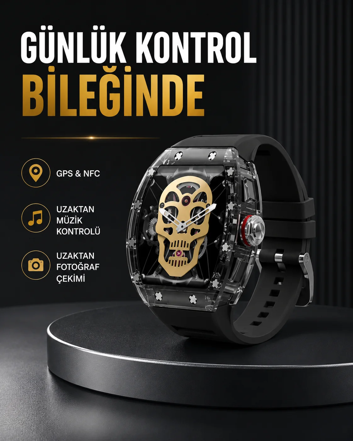 GPS ve NFC Özellikli Akıllı Saat iOS Android Uyumlu GPS ve NFC Özellikli Akıllı Saat iOS Android Uyumlu