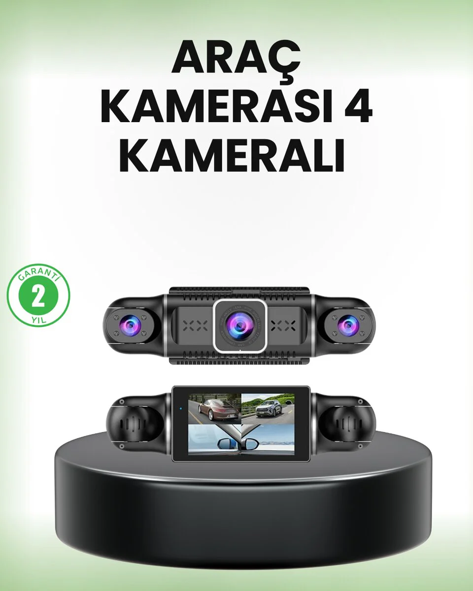 GPS'li 4 Kamera Araç İç Dış Kayıt Sistemi 1080P WiFi Güvenlik Kiti