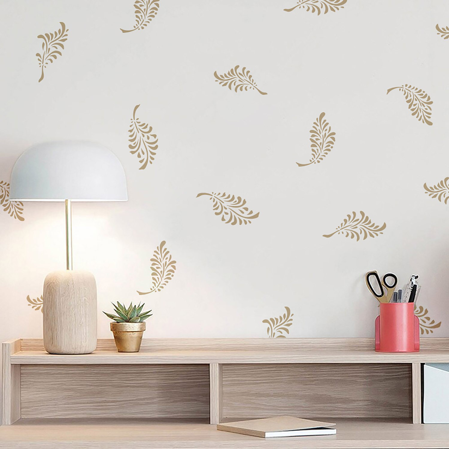 Artikel Grace Çiçek Desen Stencil Boyama Şablonu 30X30 Cm, Duvar Stencil,