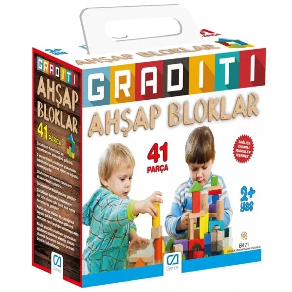 Graditi Ahşap Renkli Bloklar 41 Prç - Görsel 2