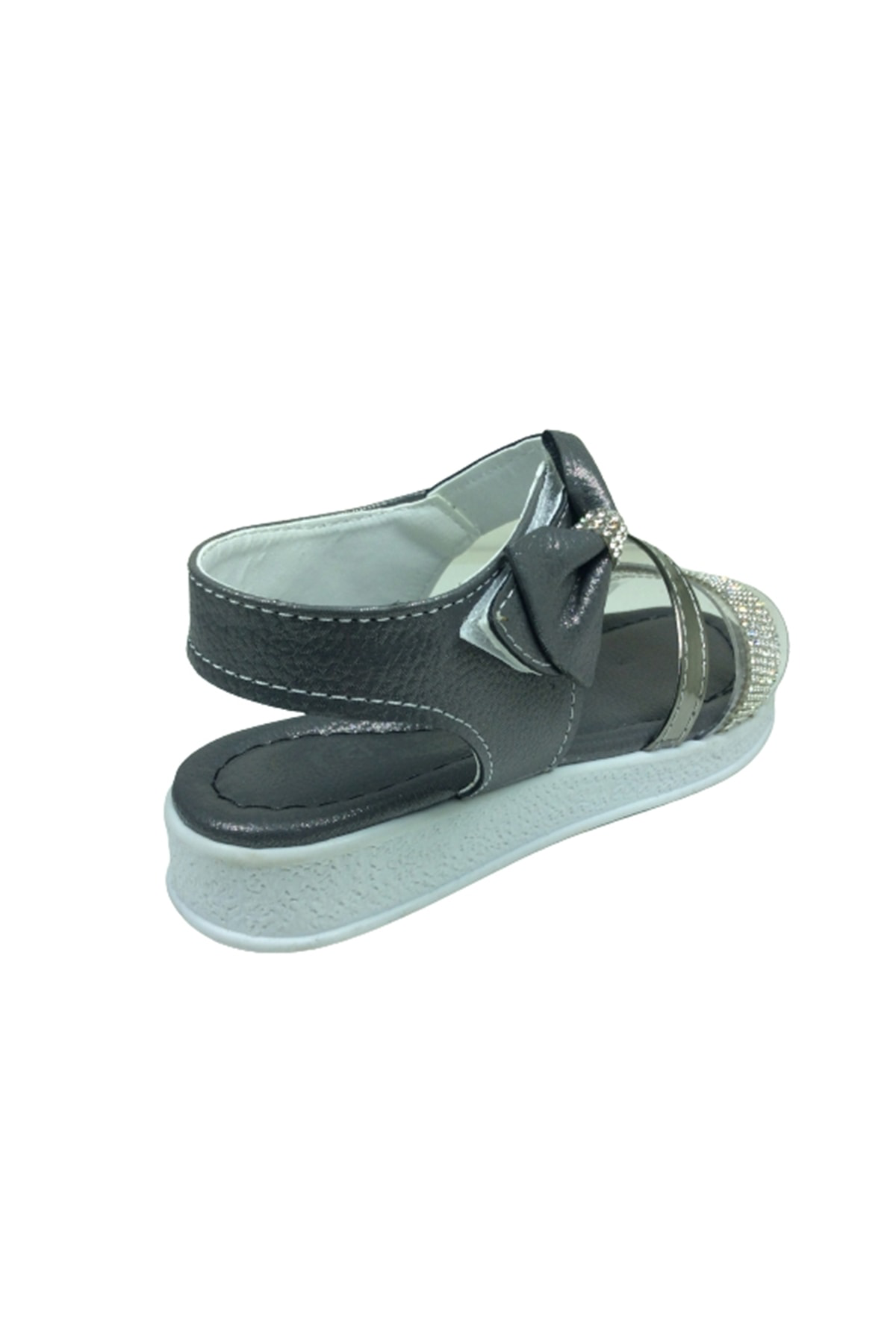 Grafen Filet Kız Çocuk Sandalet Platin Şeffaf Taşlı Abiye Ayakkab