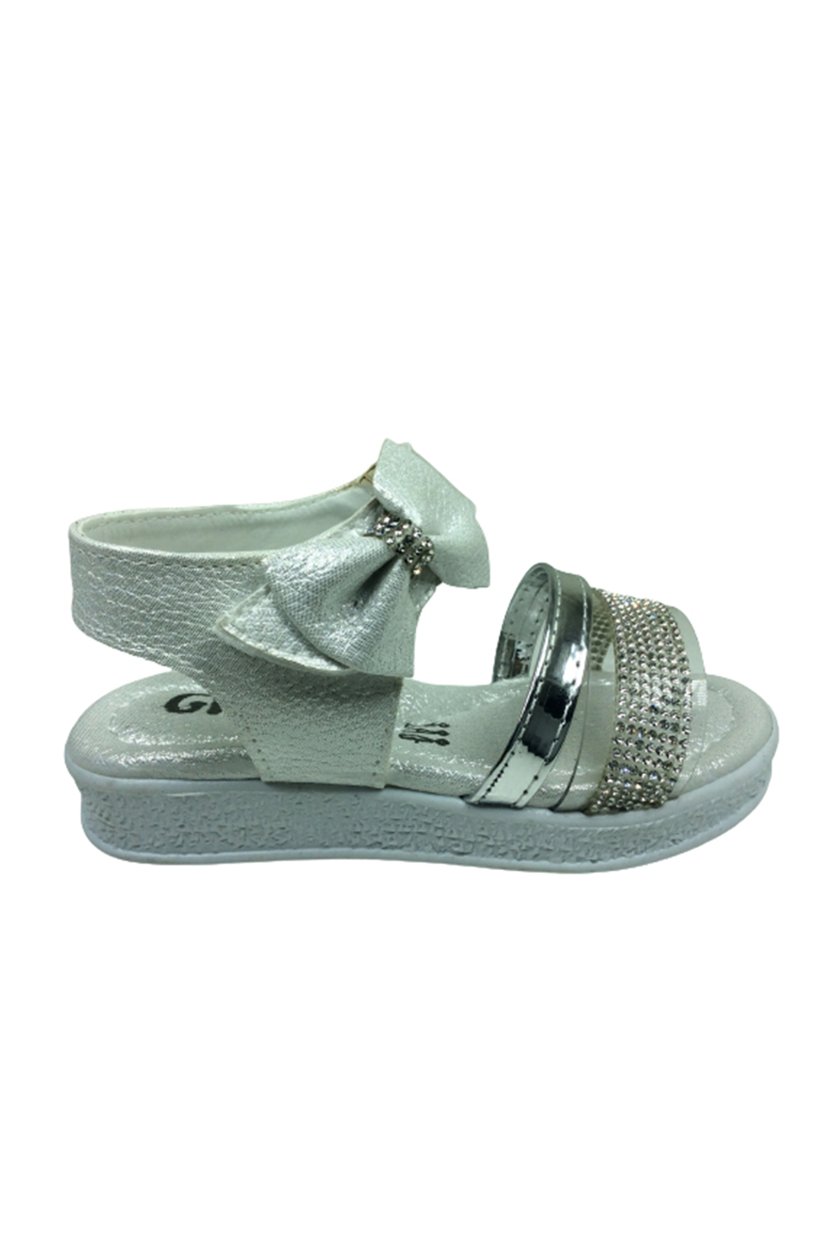 Grafen Patik Kız Çocuk Sandalet Sedef Şeffaf Taşlı Abiye Ayakkabı