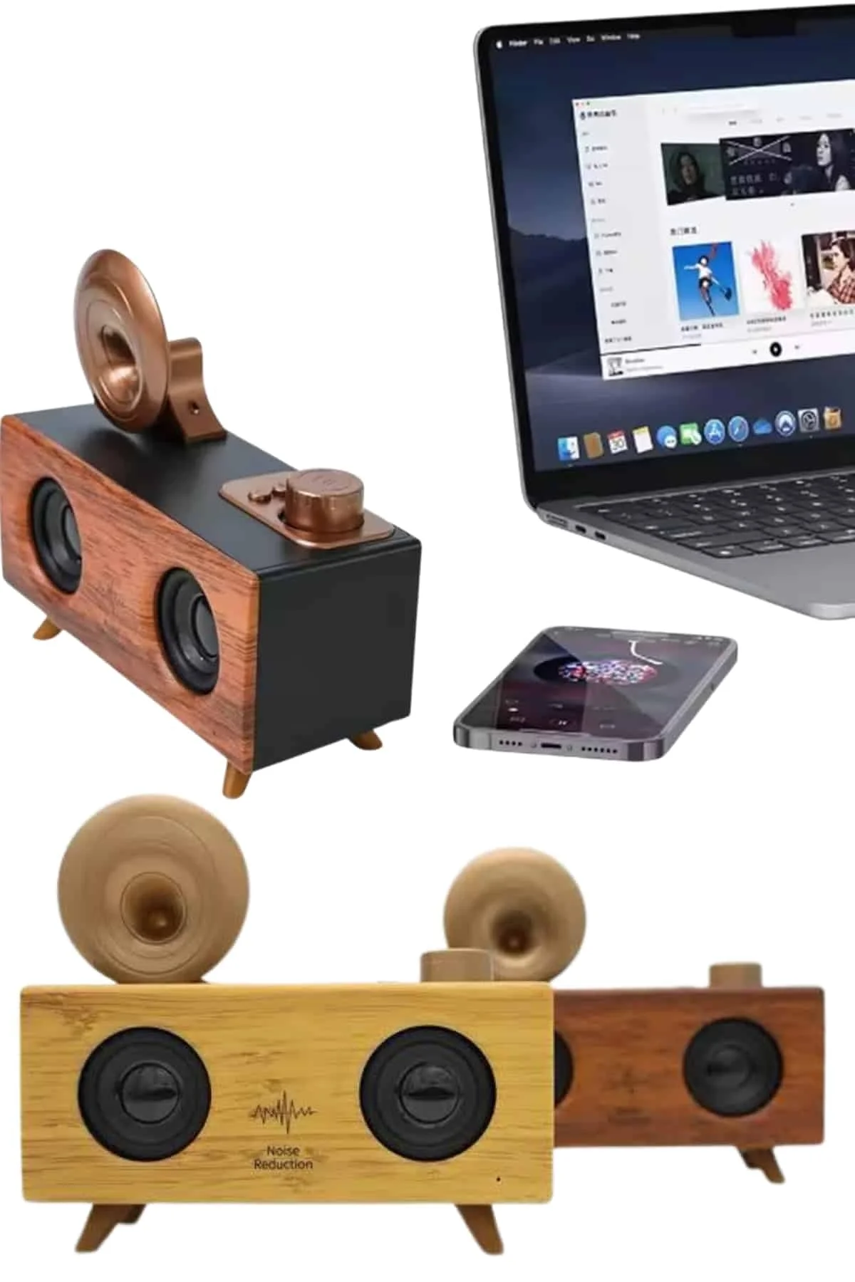 Gramafon Nostaljik Radyo Yüksek Ses Kalitesi USB TF Kart Aux Yeni Nesil