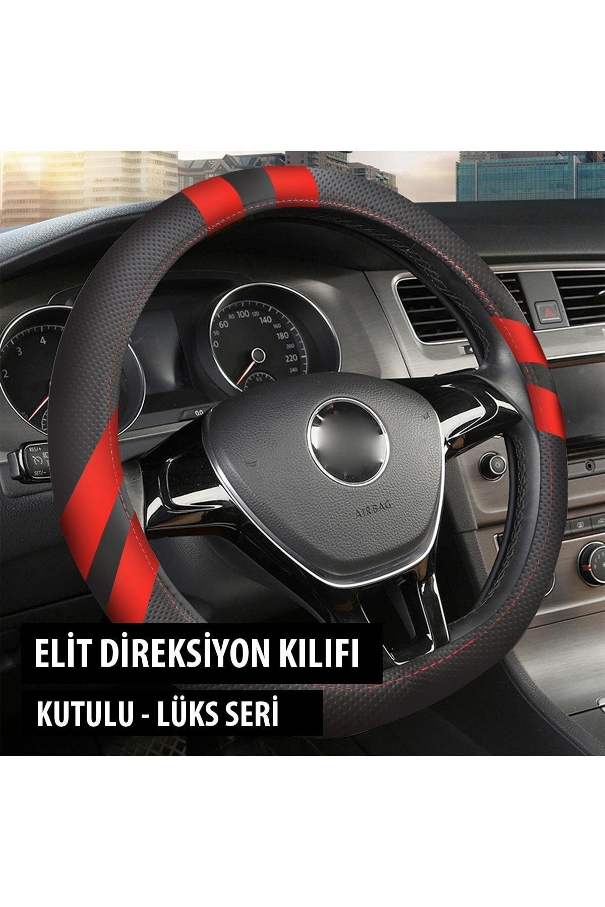 Jet Garaj Grand C-Max Ford Uyumlu Elit Geçmeli Direksiyon Kilifi Kirmizi