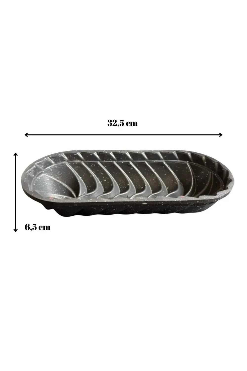 Granit Desenli Döküm Baton Kek Kalıbı – 32,5 cm x 6,5 cm | Dalga