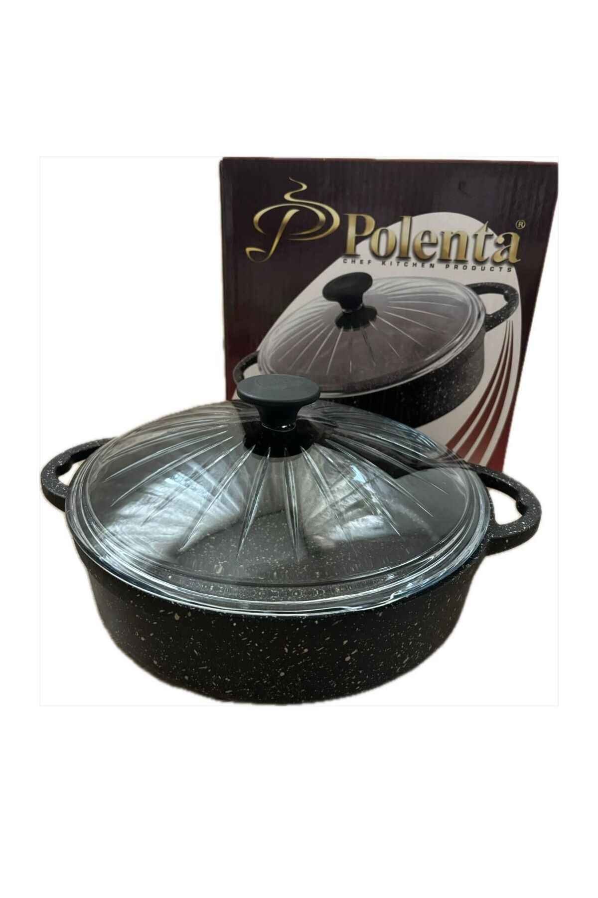 Polenta Granit Döküm Tencere 28 Cm Paslanmaz